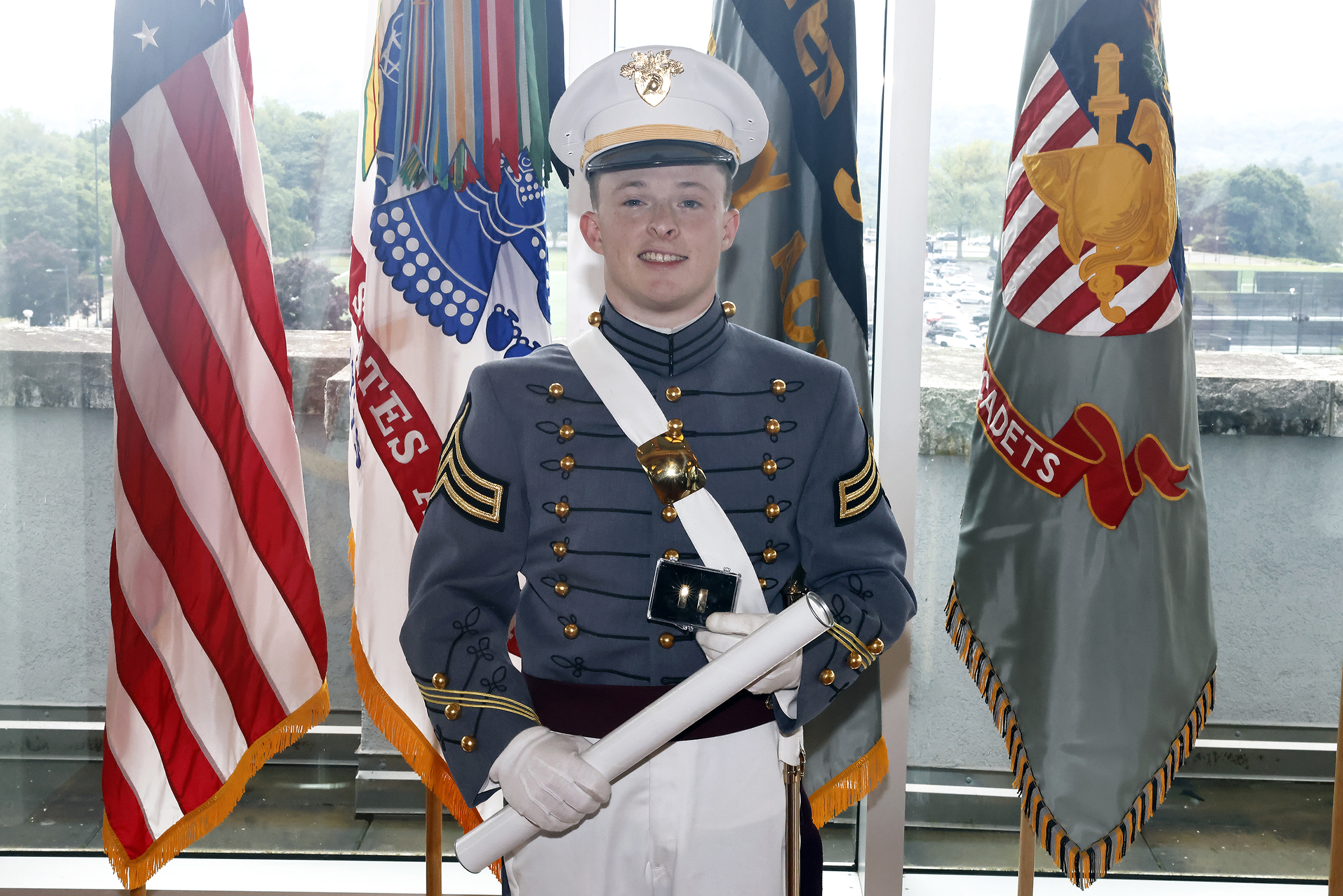 The U.S. Military Academy hosted the Graduation and Commissioning Ceremony of three members of the USMA Class of 2024. Class of 2024 Cadets Banjamin Guerrieri, Julian Sanchez and Ian Winch graduated and are now second lieutenants and members of the Long Gray Line. USMA Superintendent Lt. Gen. Steven Gilland made the graduation address during the ceremony. (Photo by Eric S. Bartelt/USMA PAO)