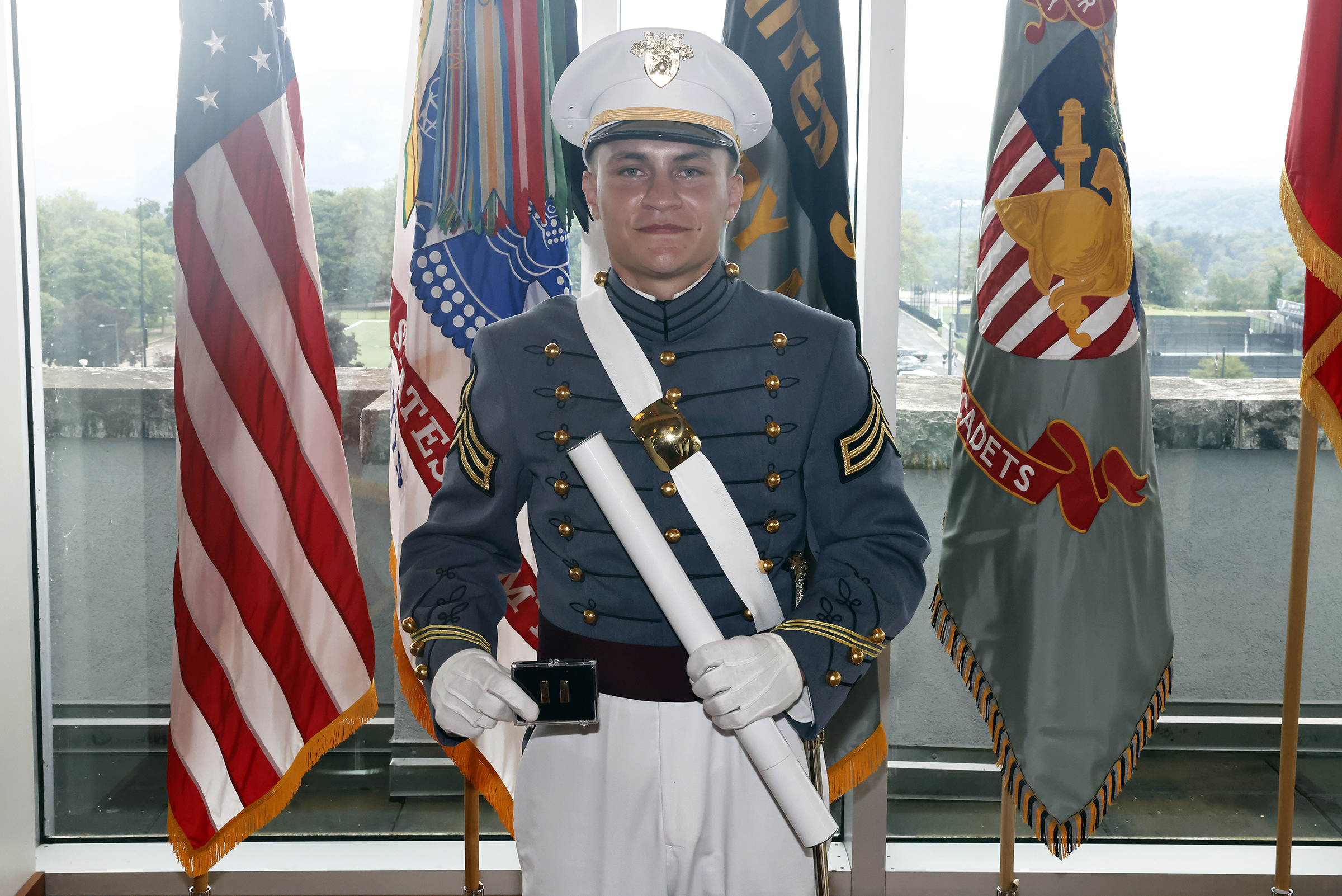 The U.S. Military Academy hosted the Graduation and Commissioning Ceremony of three members of the USMA Class of 2024. Class of 2024 Cadets Banjamin Guerrieri, Julian Sanchez and Ian Winch graduated and are now second lieutenants and members of the Long Gray Line. USMA Superintendent Lt. Gen. Steven Gilland made the graduation address during the ceremony. (Photo by Eric S. Bartelt/USMA PAO)