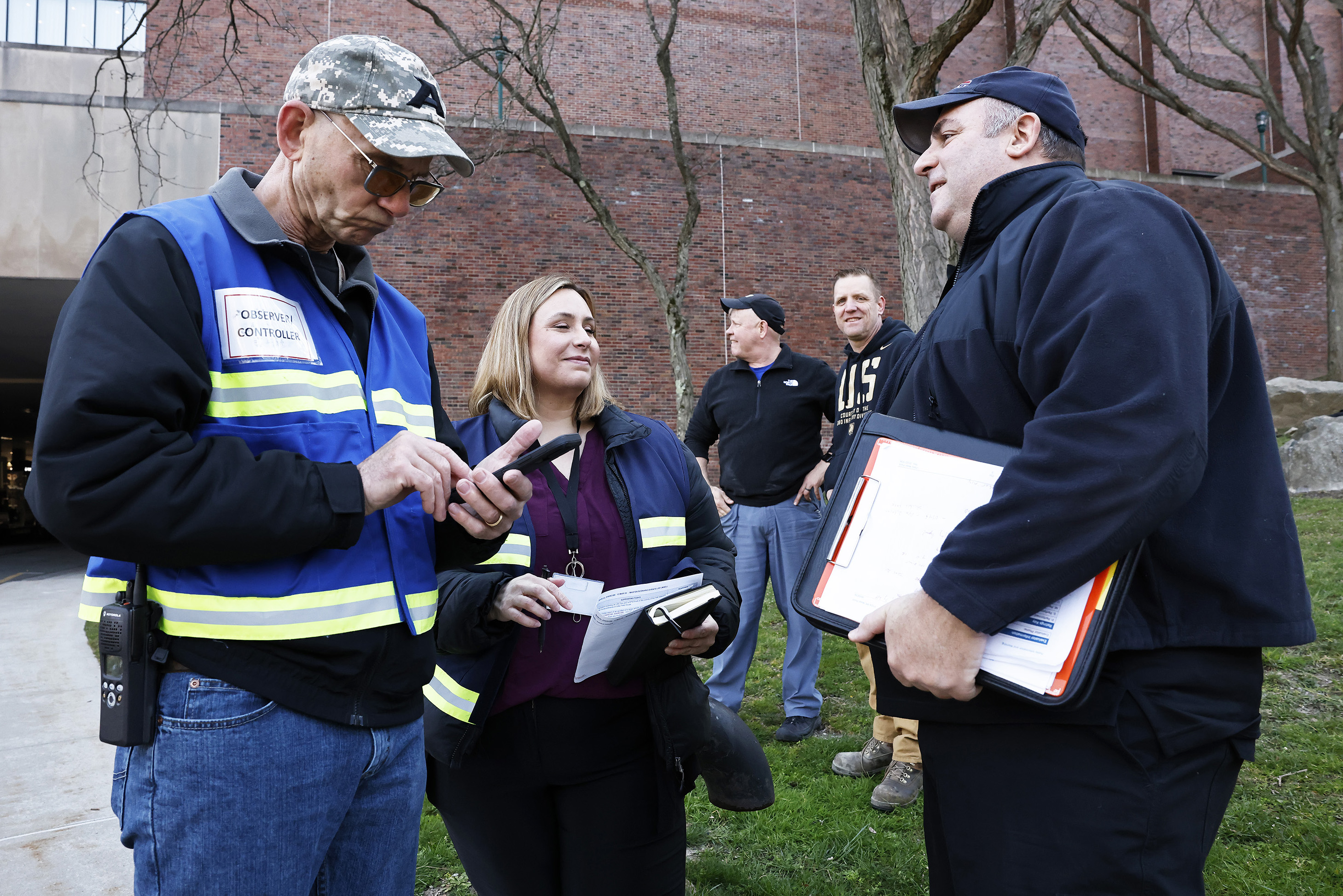 West Point conducted its annual Integrated Protection Exercise on March 13 to assess the installation’s emergency response and recovery capabilities with a realistic mass casualty (MASCAL) scenario.   The scenario involved a traffic accident with a Directorate of Public Works snowplow truck and post shuttle bus with several occupants onboard along Pitcher Road, in the vicinity of Eisenhower Hall and Gillis Field House.   Role-players across the installation portrayed patients, allowing first responders to