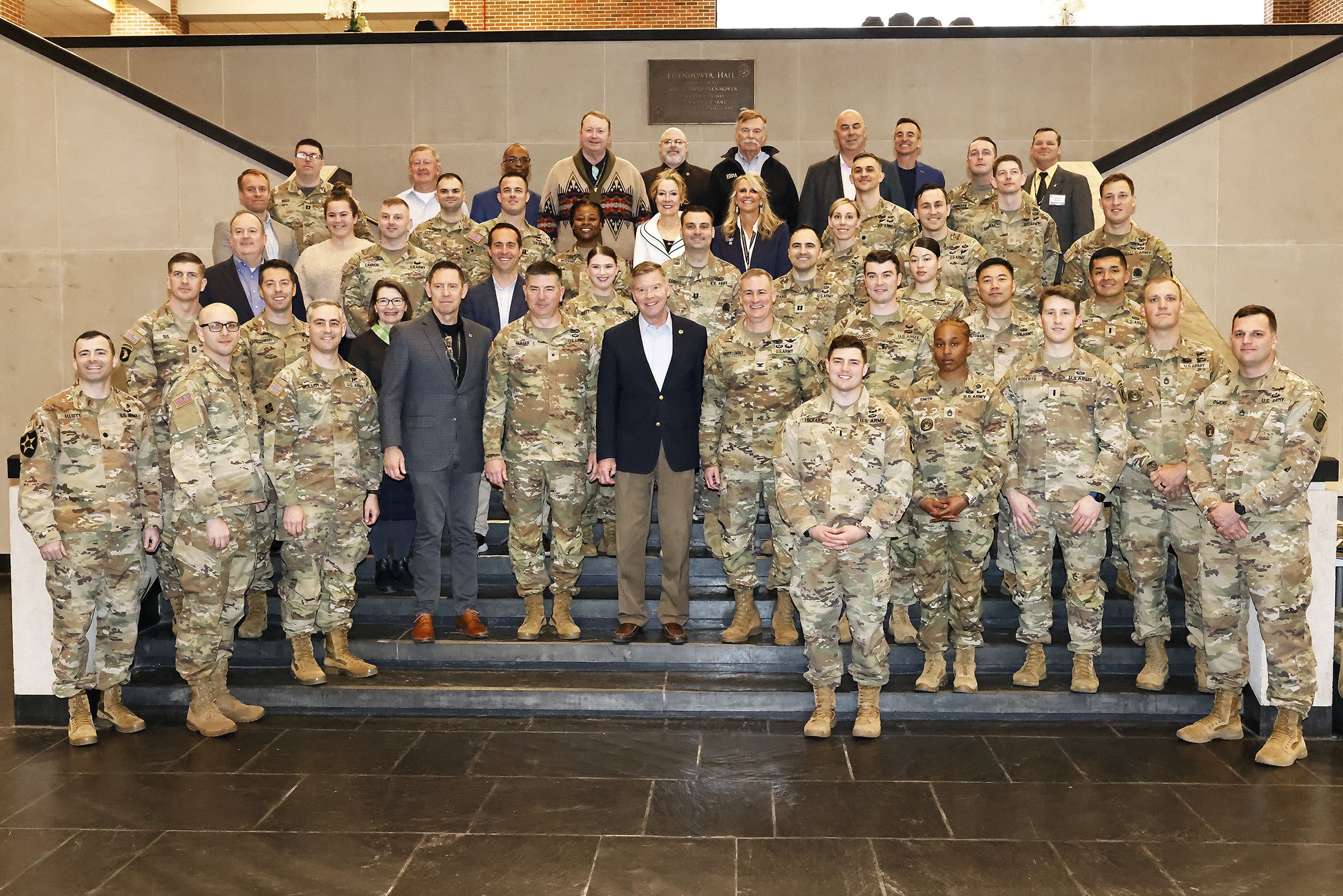 The first-class cadets, with staff and faculty, participated in the Mission Command Conference (MCC) from March 19-20 at Eisenhower Hall, where they were presented real-world challenges by the officers and noncommissioned officers who had boots on the ground in dire situations to help reinforce the importance of character and leading through mission command.  This year’s conference theme was “Establishing Trust: A Legacy at Home and Abroad,” and it allowed cadets to listen and discuss with the panel members