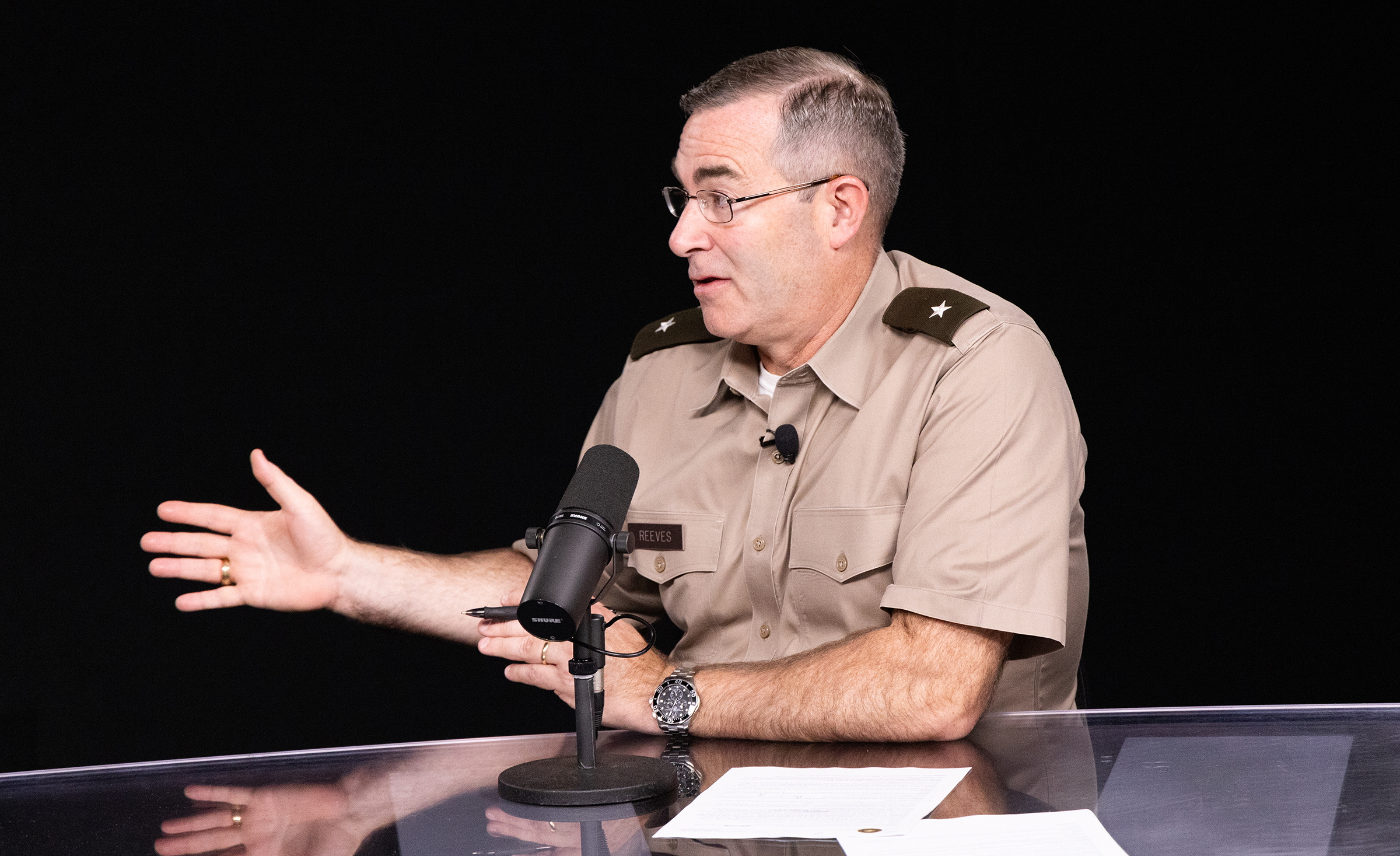 During this episode, “Character Development at West Point,” Dr. Jeffery Peterson, senior advisor to the Character Integration and Advisory Group (CIAG), draws on his 28 years of military service and role as the U.S. Military Academy Superintendent Lt. Gen. Steven Gilland’s CIAG advisor as he dives into how West Point prepares cadets for leadership in modern warfare.   (Photo by Kyle Osterhoudt/USMA PAO)