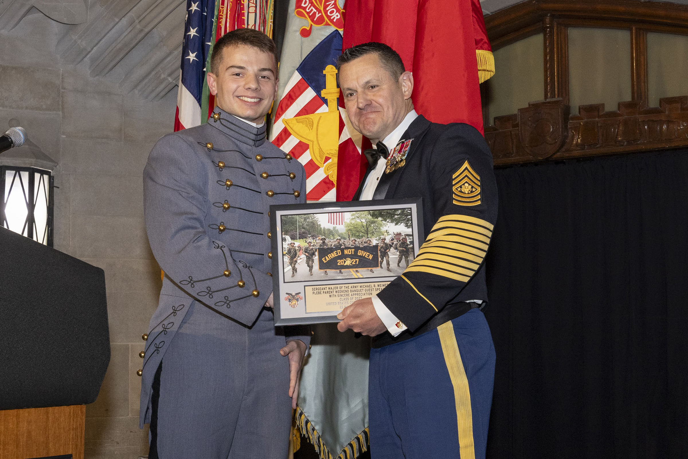Cadets from the U.S. Military Class of 2027 spent time with family and friends during Plebe-Parent Weekend March 22-23 at West Point.   (Photo by Kyle Osterhoudt/USMA PAO)