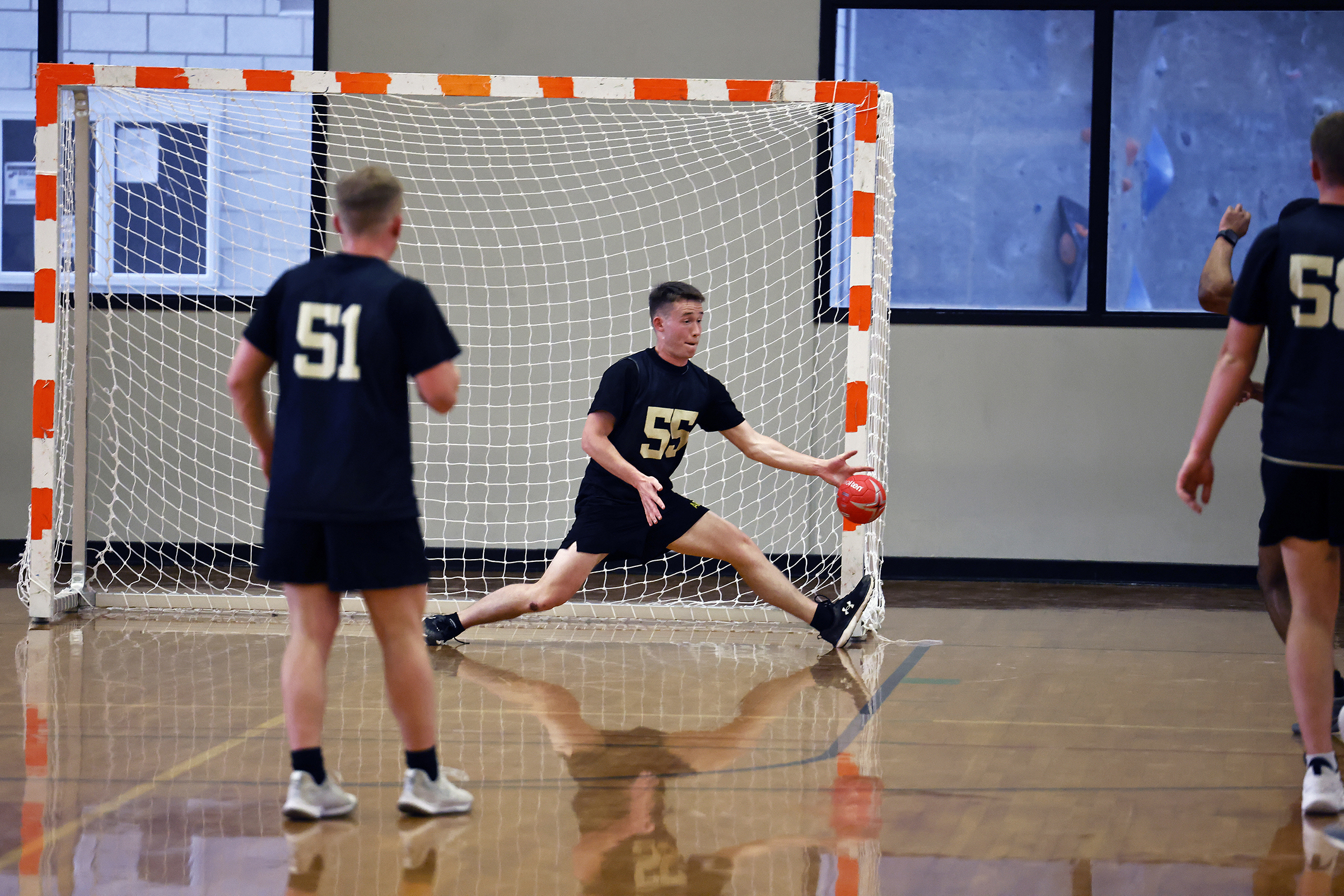 Company Athletics squads competed for the Spring Brigade Championships in Orienteering, Flickerball, Team Handball, Functional Fitness, Grappling and Ultimate Frisbee on May 7 at Daly Field and the Arvin Cadet Physical Development Center.  (Photo by Eric S. Bartelt/USMA PAO)