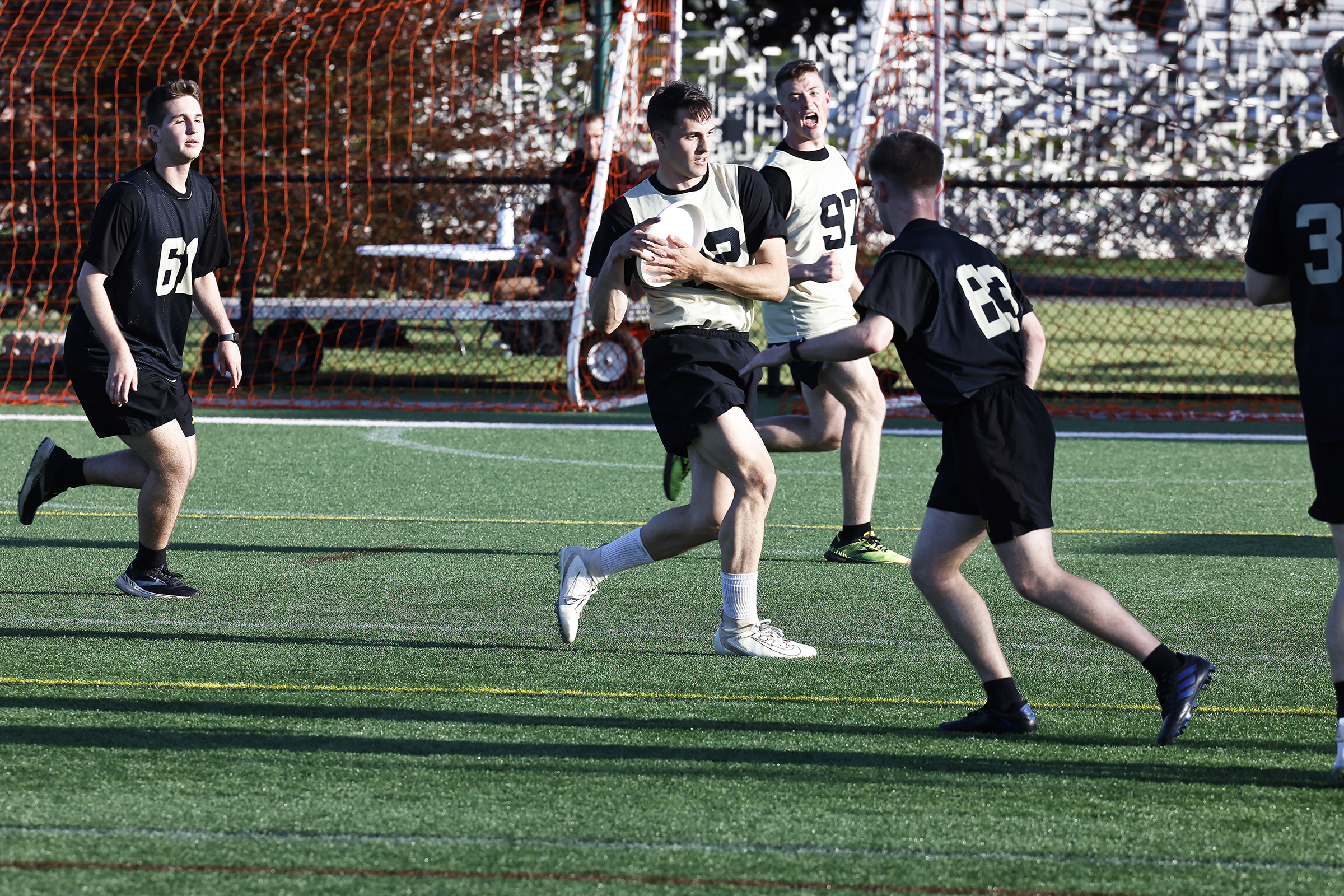 Company Athletics squads competed for the Spring Brigade Championships in Orienteering, Flickerball, Team Handball, Functional Fitness, Grappling and Ultimate Frisbee on May 7 at Daly Field and the Arvin Cadet Physical Development Center.  (Photo by Eric S. Bartelt/USMA PAO)