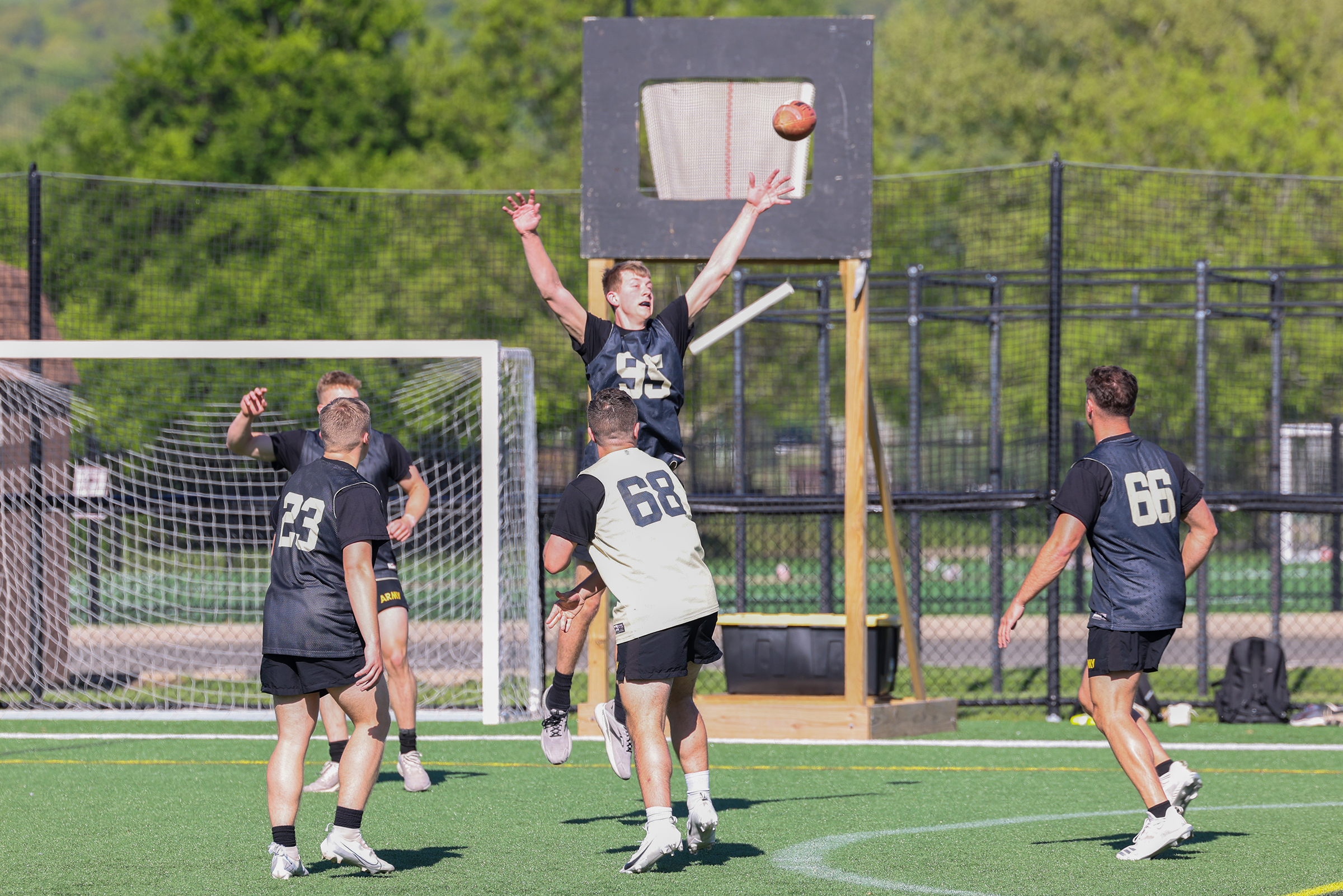 Company Athletics squads competed for the Spring Brigade Championships in Orienteering, Flickerball, Team Handball, Functional Fitness, Grappling and Ultimate Frisbee on May 7 at Daly Field and the Arvin Cadet Physical Development Center.  (Photo by Sgt. 1st Class Alan Brutus/USMA PAO)