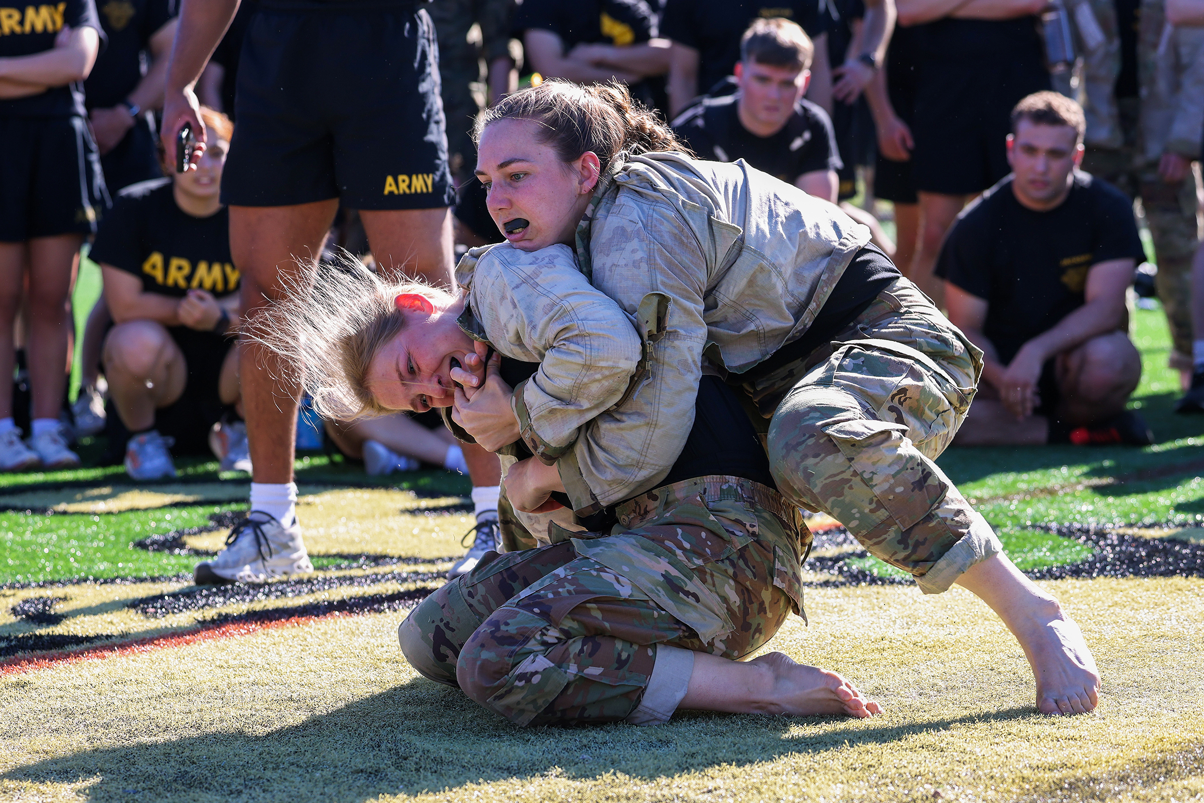 Company Athletics squads competed for the Spring Brigade Championships in Orienteering, Flickerball, Team Handball, Functional Fitness, Grappling and Ultimate Frisbee on May 7 at Daly Field and the Arvin Cadet Physical Development Center.  (Photo by Sgt. 1st Class Alan Brutus/USMA PAO)