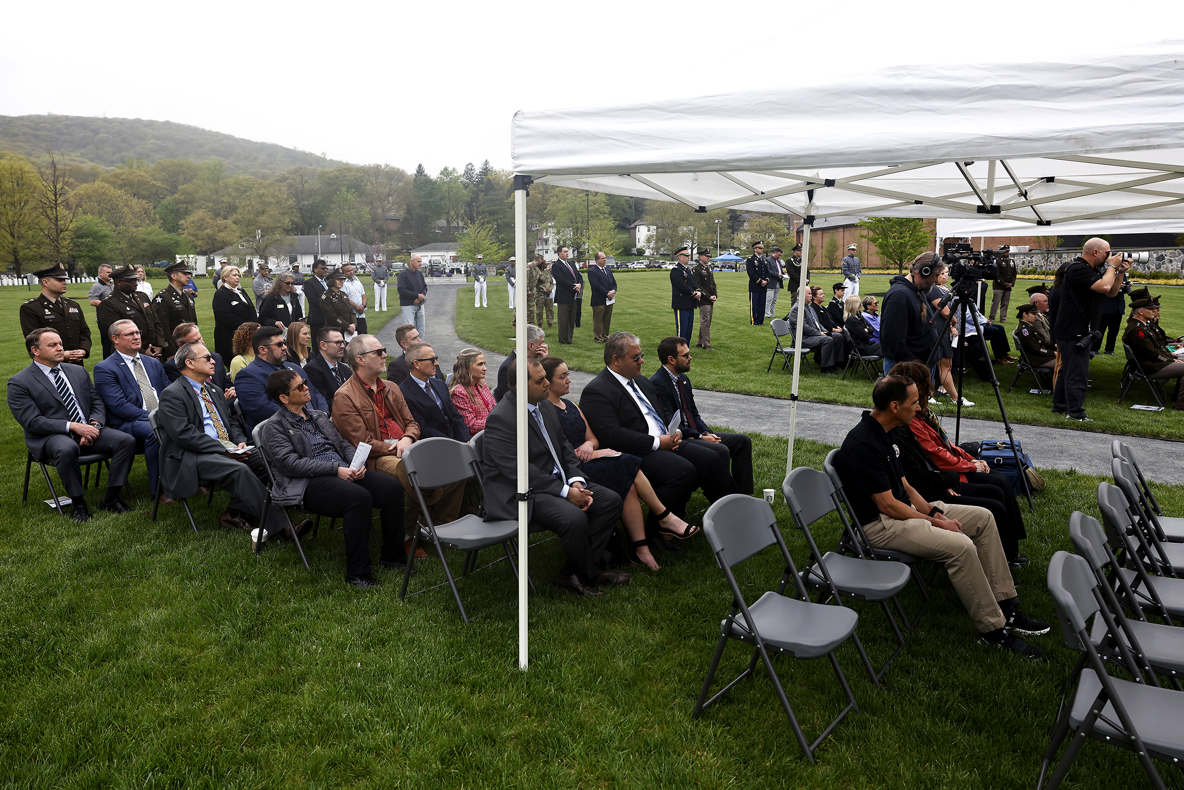 The U.S. Military Academy hosted a ribbon-cutting ceremony April 30 to celebrate the completion of the West Point Cemetery Reclamation Project. The West Point Cemetery, which is our nation’s oldest military post cemetery since 1817, currently covers more than 11 acres and sheltering 9,396 persons with a deep-rooted history tracing sacrifices as far back as the Revolutionary War. The new chapter and land space now allows an expanded cemetery capacity of an additional 3,492 graves. (Photo by Eric S. Bartelt/U