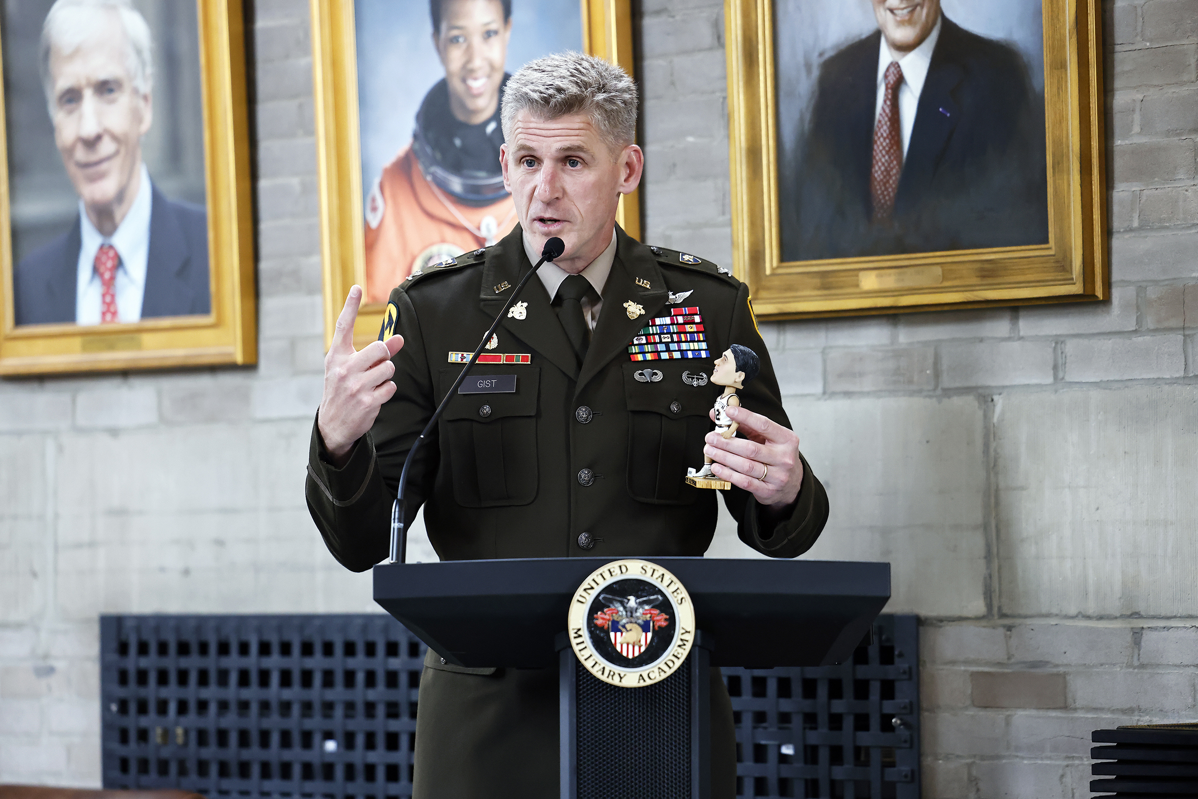 The Department of Physical Education (DPE) hosted the 18th annual Coach Mike Krzyzewski Teaching Character Through Sport Award May 9 at the Thayer Awards Room. The award recognizes West Point cadet-athletes, coaches, officers in charge (OIC) and sport educators for their outstanding commitment to the development of noble character through athletic participation and leadership.   (Photo by Eric S. Bartelt/USMA PAO)