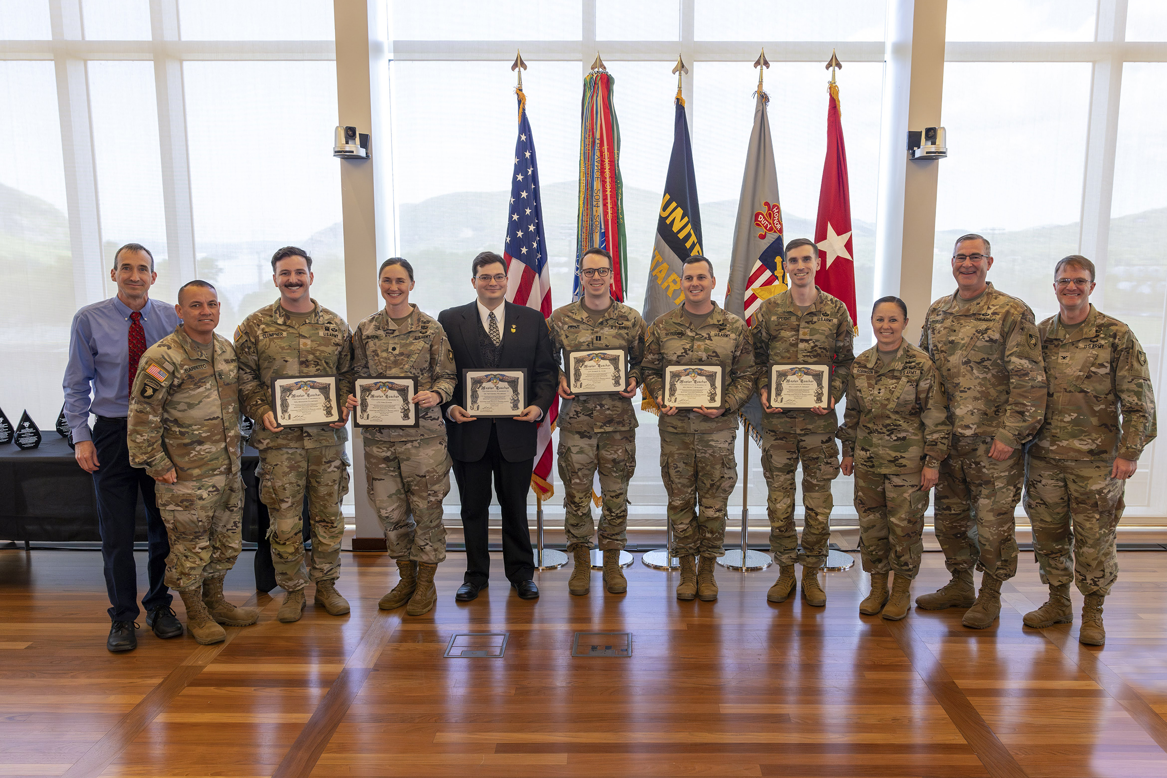 The Center for Faculty Excellence presents the Dean's Awards Ceremony, a celebration of Dean's Awards winners and the Master Teacher Program graduates on May 13 in the Haig Room at Jefferson Hall.    (Photo by Christopher Hennen/USMA PAO)