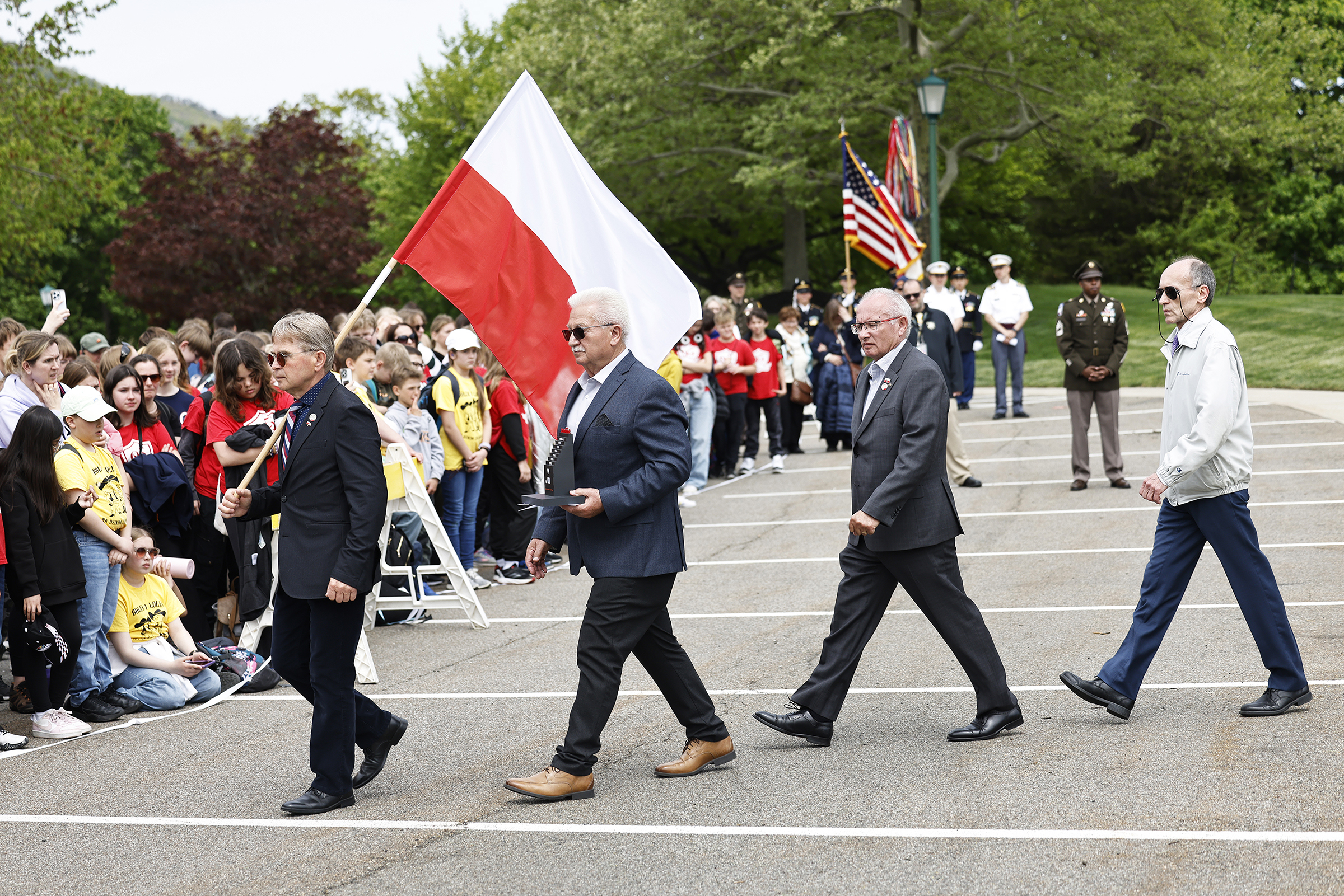 The U.S. Military Academy hosted the commemoration of the 278th birthday of Tadeusz Kosciuszko with a wreath-laying ceremony on May 4 at the location of Kosciuszko’s monument.   (Photo by Eric S. Bartelt/USMA PAO)