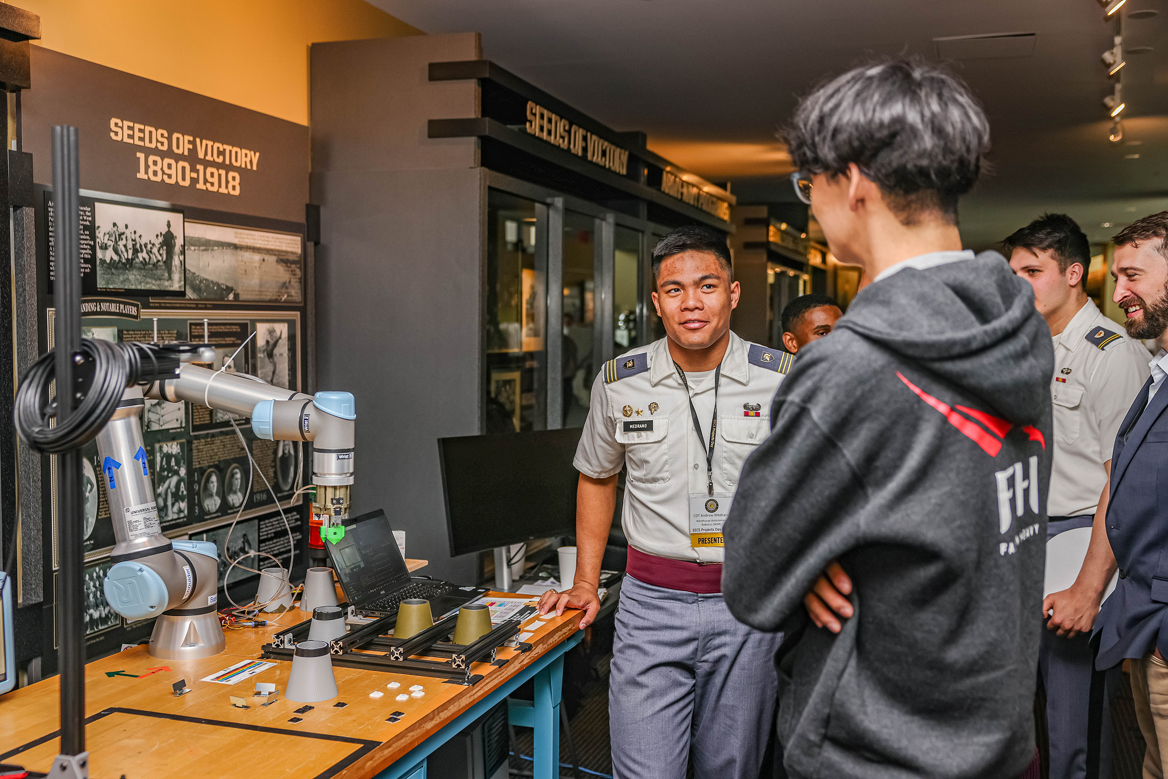 The U.S. Military Academy hosted the 25th annual Projects Day Research Symposium on May 2 at various locations at West Point. Projects Day showcases more than 400 research projects across all academic disciplines. This culminating event is a testament to cadets’ significant intellectual development as they communicate the depth of their discipline to hundreds of advisors and external visitors.  (Photo by Jorge Garcia/USMA PAO)