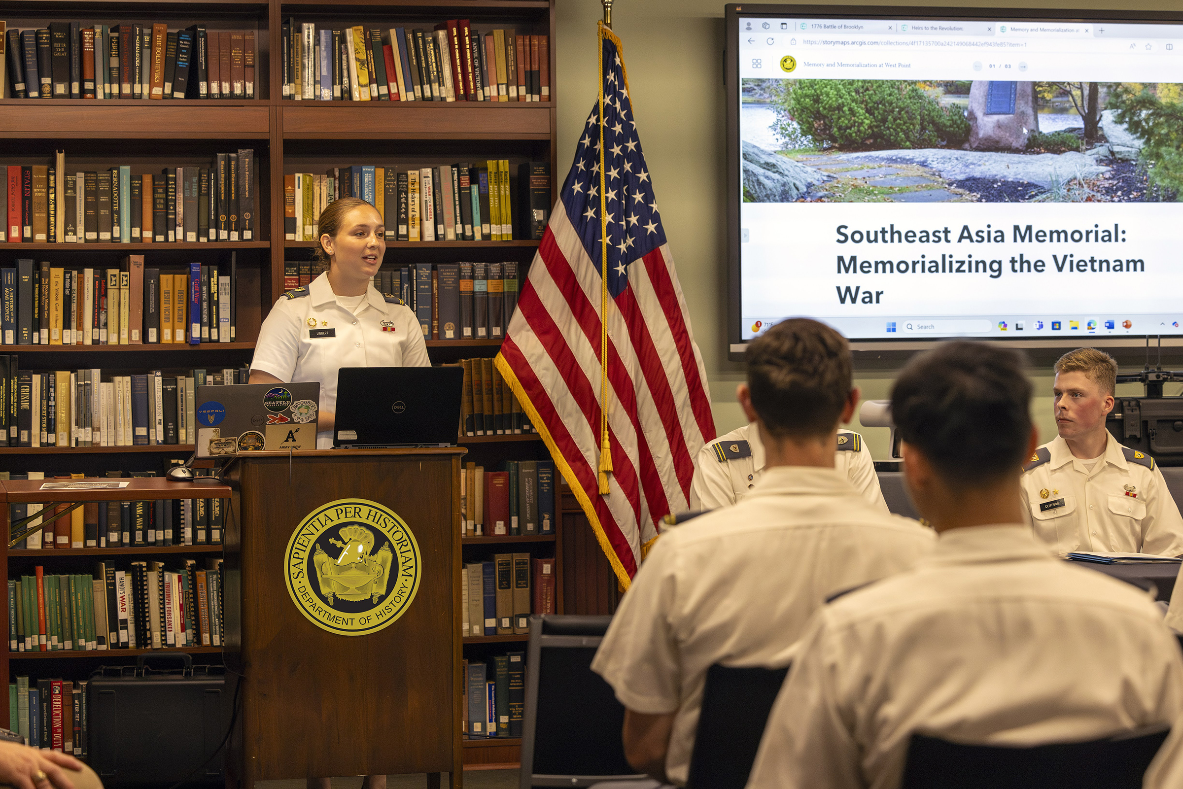 The U.S. Military Academy hosted the 25th annual Projects Day Research Symposium on May 2 at various locations at West Point. Projects Day showcases more than 400 research projects across all academic disciplines. This culminating event is a testament to cadets’ significant intellectual development as they communicate the depth of their discipline to hundreds of advisors and external visitors.  (Photo by Chritopher Hennen/USMA PAO)