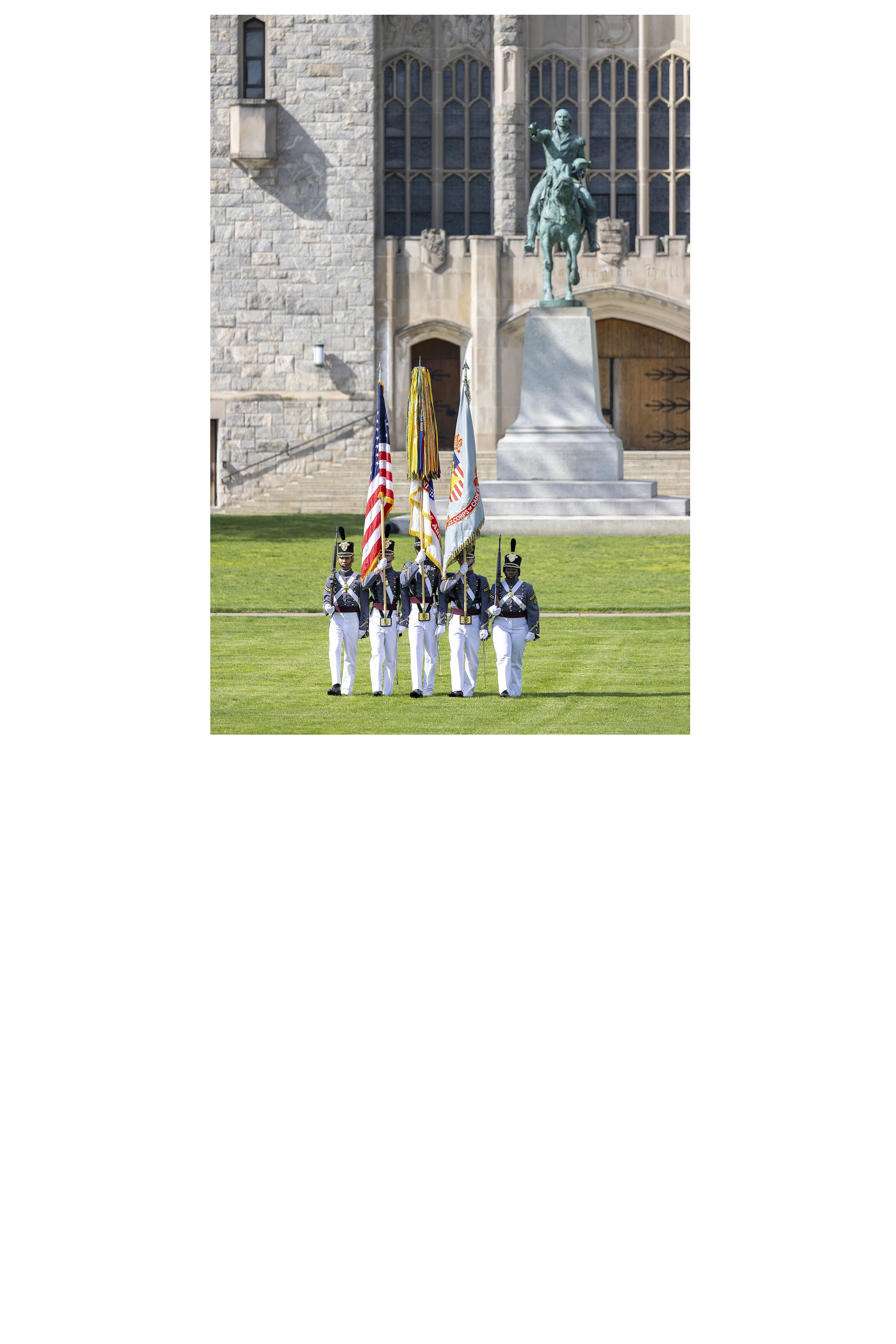 The U.S. Military Academy Corps of Cadets paraded in honor of the 50th annual Retiree Appreciation Day on May 4 on The Plain.   (Photo by Christopher Hennen/USMA PAO)