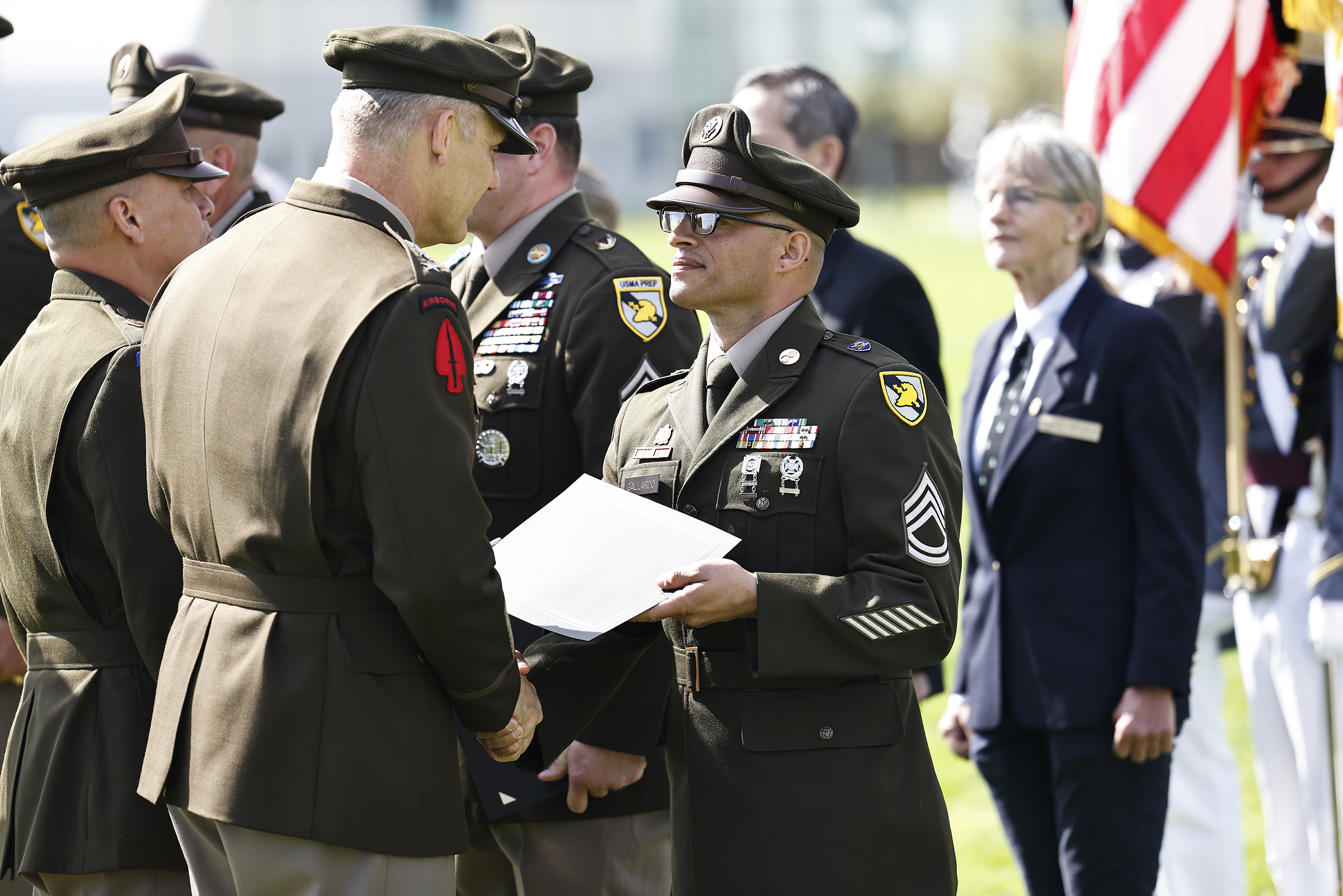 The U.S. Military Academy Corps of Cadets paraded in honor of the 50th annual Retiree Appreciation Day on May 4 on The Plain.   (Photo by Eric S. Bartelt/USMA PAO)
