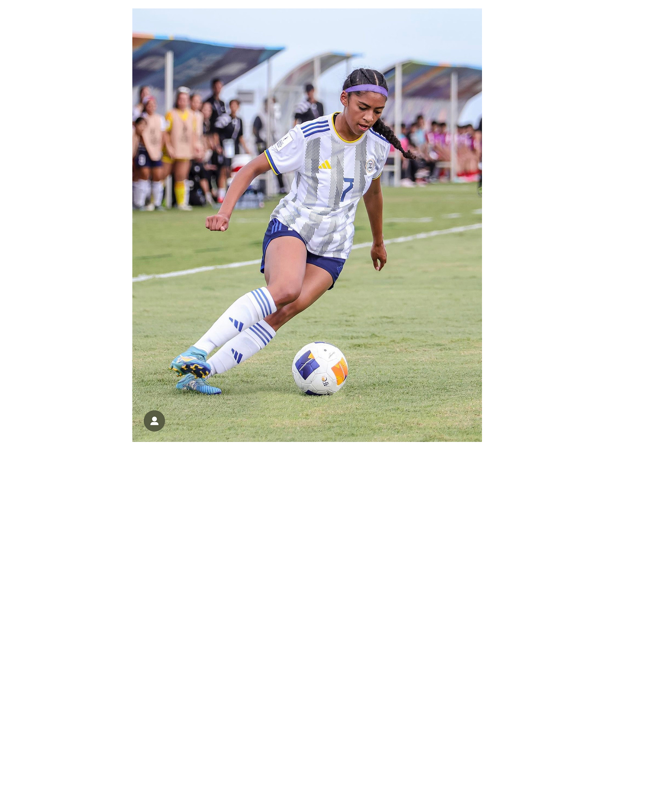 Jael-Marie Guy dribbles the ball during a match for the Philippines U-17 Women’s National Team. (Courtesy photo)