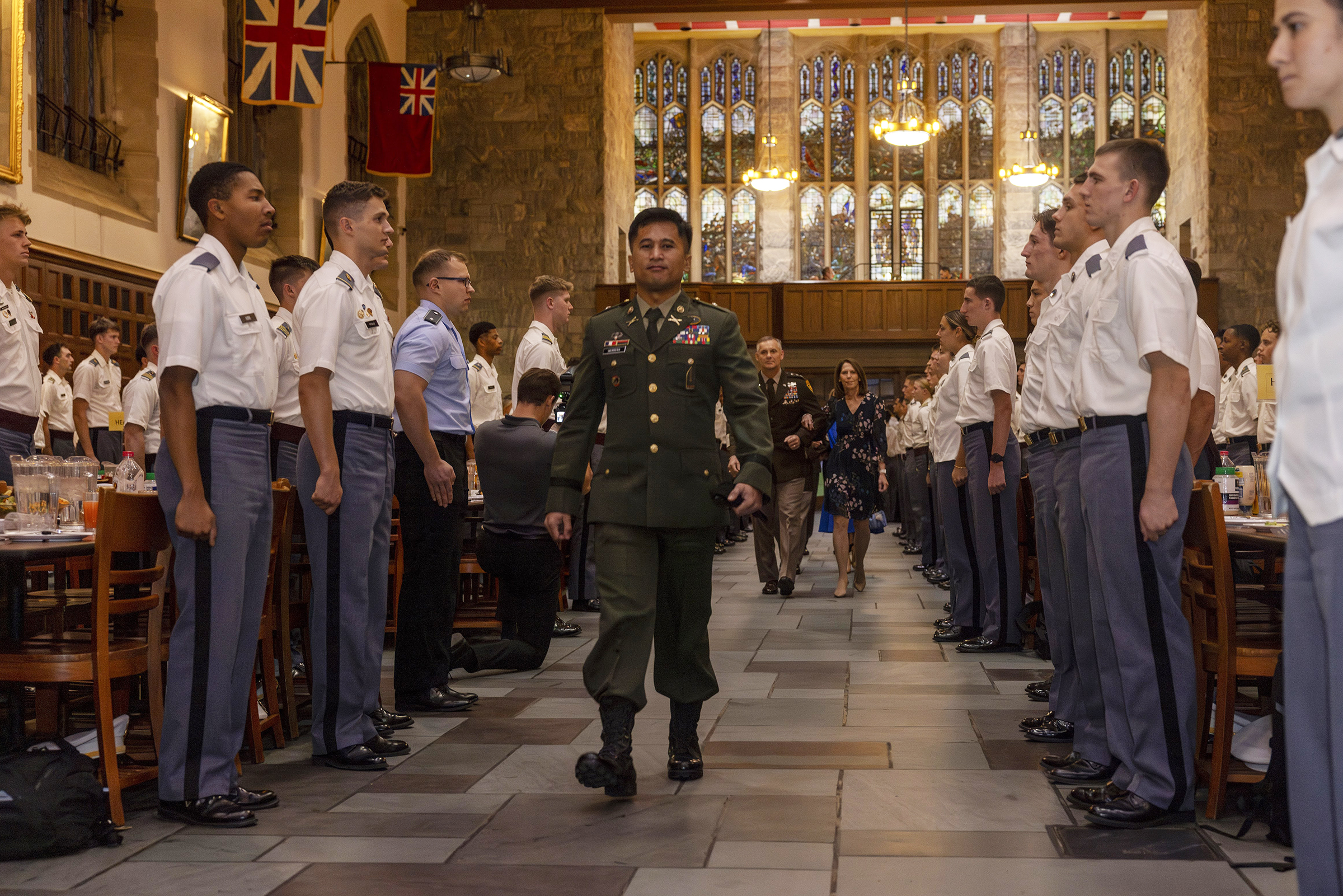 For the first time in its 19-year history, the Alexander R. Nininger Award for Valor at Arms was presented to a U.S. Military Academy international graduate. A Class of 2013 graduate, Philippine Army Maj. Floren P. Herrera, humbly accepted the award during a ceremony in the Cadet Mess Hall on Oct. 10, 2024.  (Photo by Christopher Hennen/USMA PAO/VI)