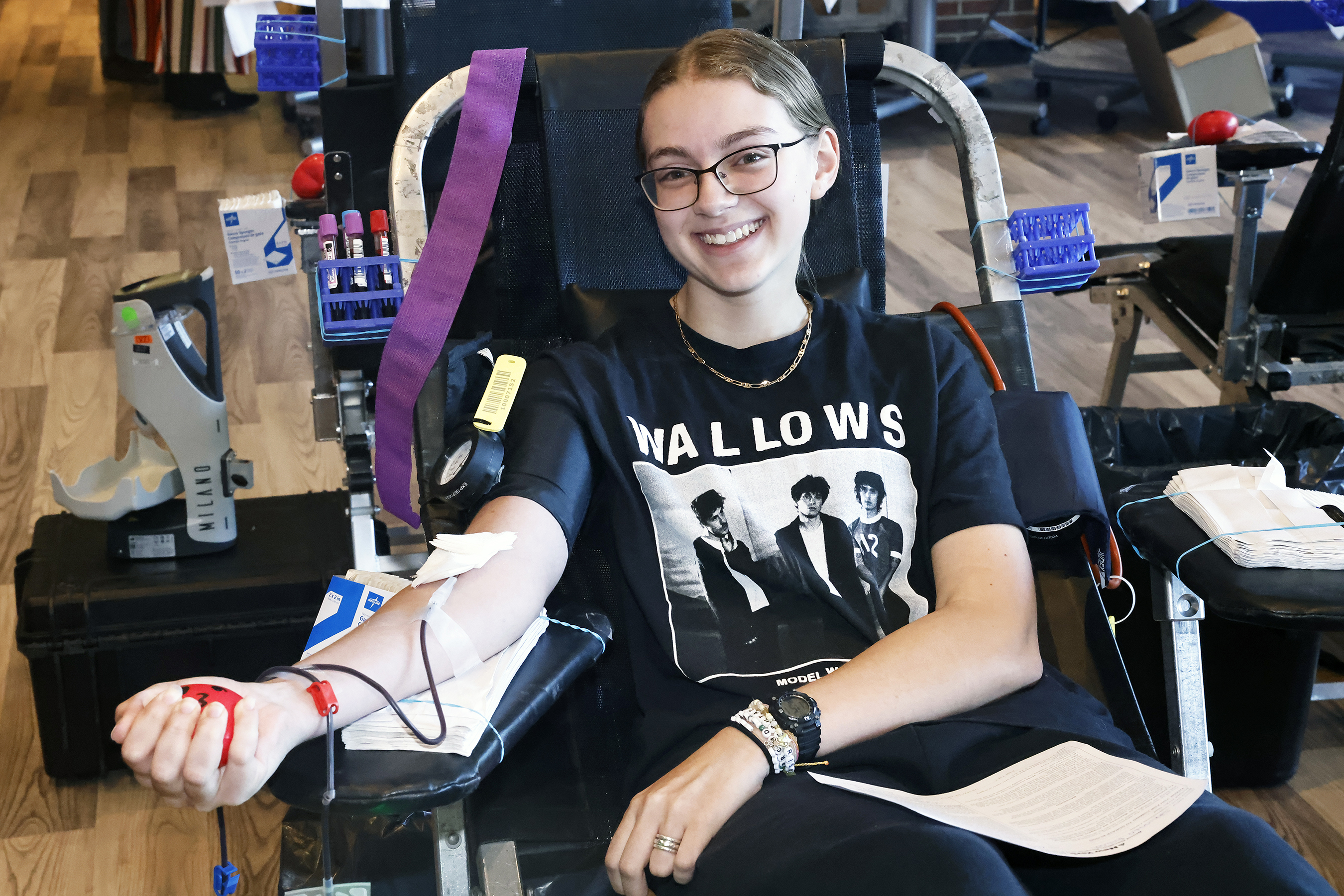 The New York Blood Center blood drive, hosted by West Point, kicked off Sept. 3 at the Riverside Cafe in Eisenhower Hall.  (Photo by Eric S. Bartelt/USMA PAO)