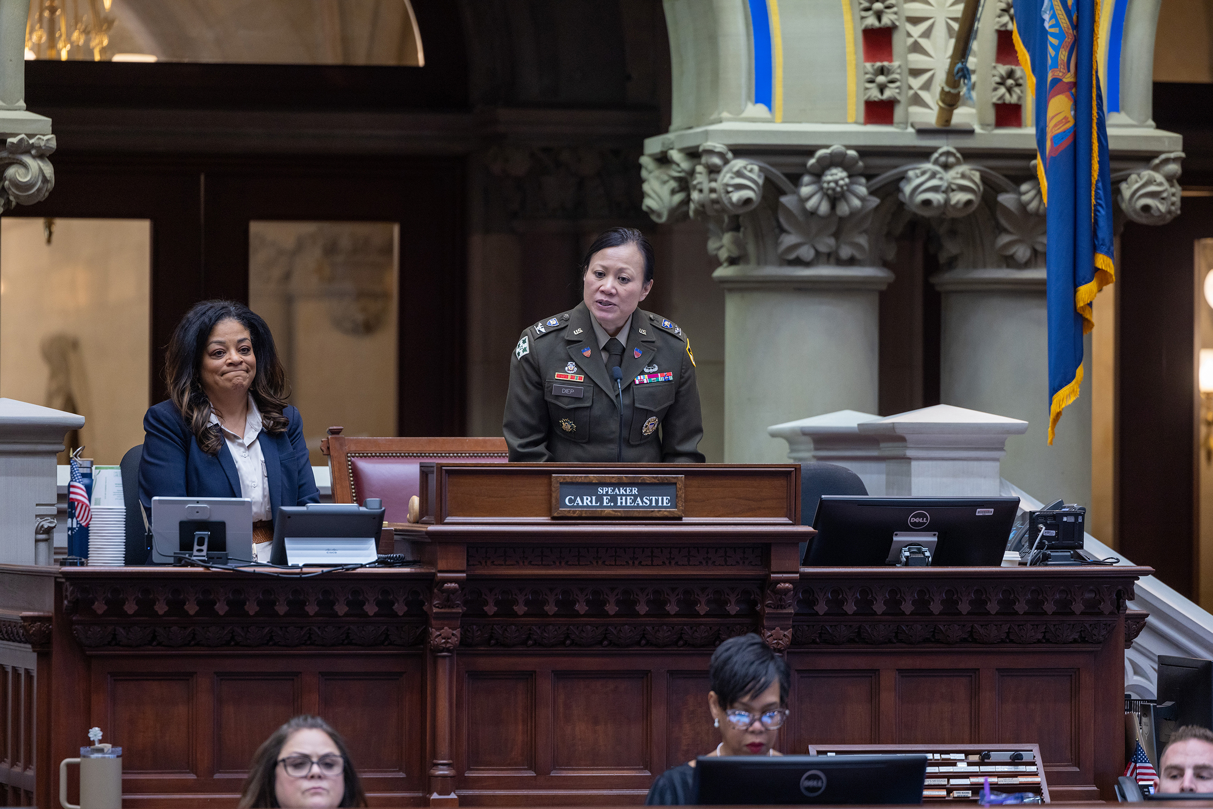 The New York Legislature honored the U.S. Military Academy during the 73rd annual West Point Day in Albany on April 9 at the State Capitol Building in Albany, N.Y.  (Photo by Eric S. Bartelt / USMA PAO-VI)