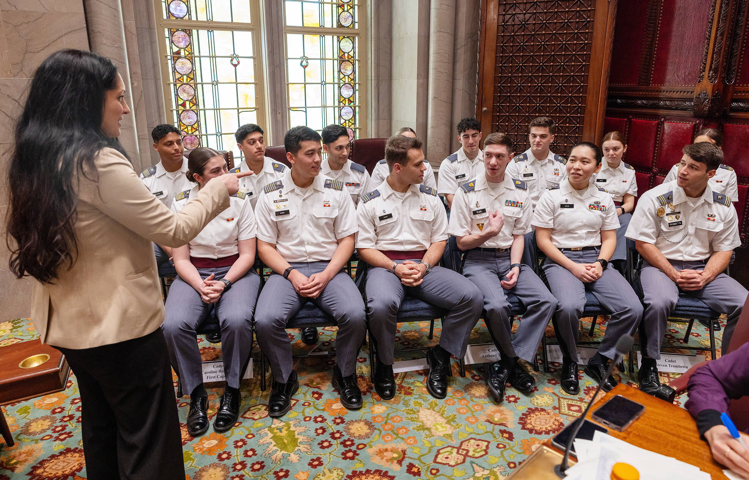 The New York Legislature honored the U.S. Military Academy during the 73rd annual West Point Day in Albany on April 9 at the State Capitol Building in Albany, N.Y.  (Photo by Eric S. Bartelt / USMA PAO-VI)