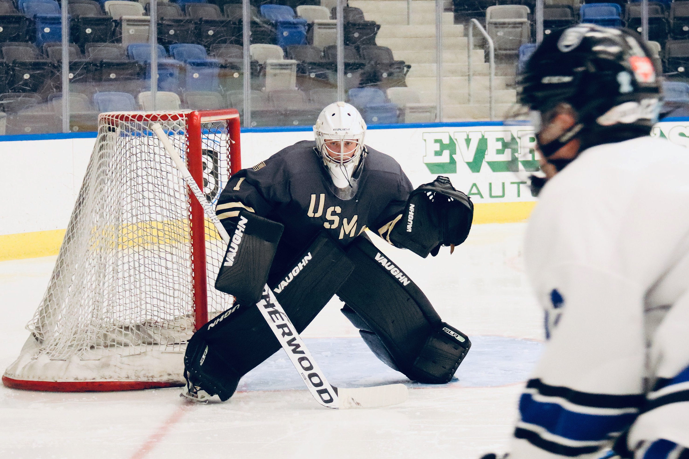 Army West Point Men's Club Hockey team began last weekend ranked No. 2 in the Northeast Region of the American Collegiate Hockey Association, and the Black Knights solidified that position with victories at No. 1 Northeastern and No. 4 Bentley in the Boston area on Jan. 18 and 19.  (Photo provided by Army West Point Club Hockey)