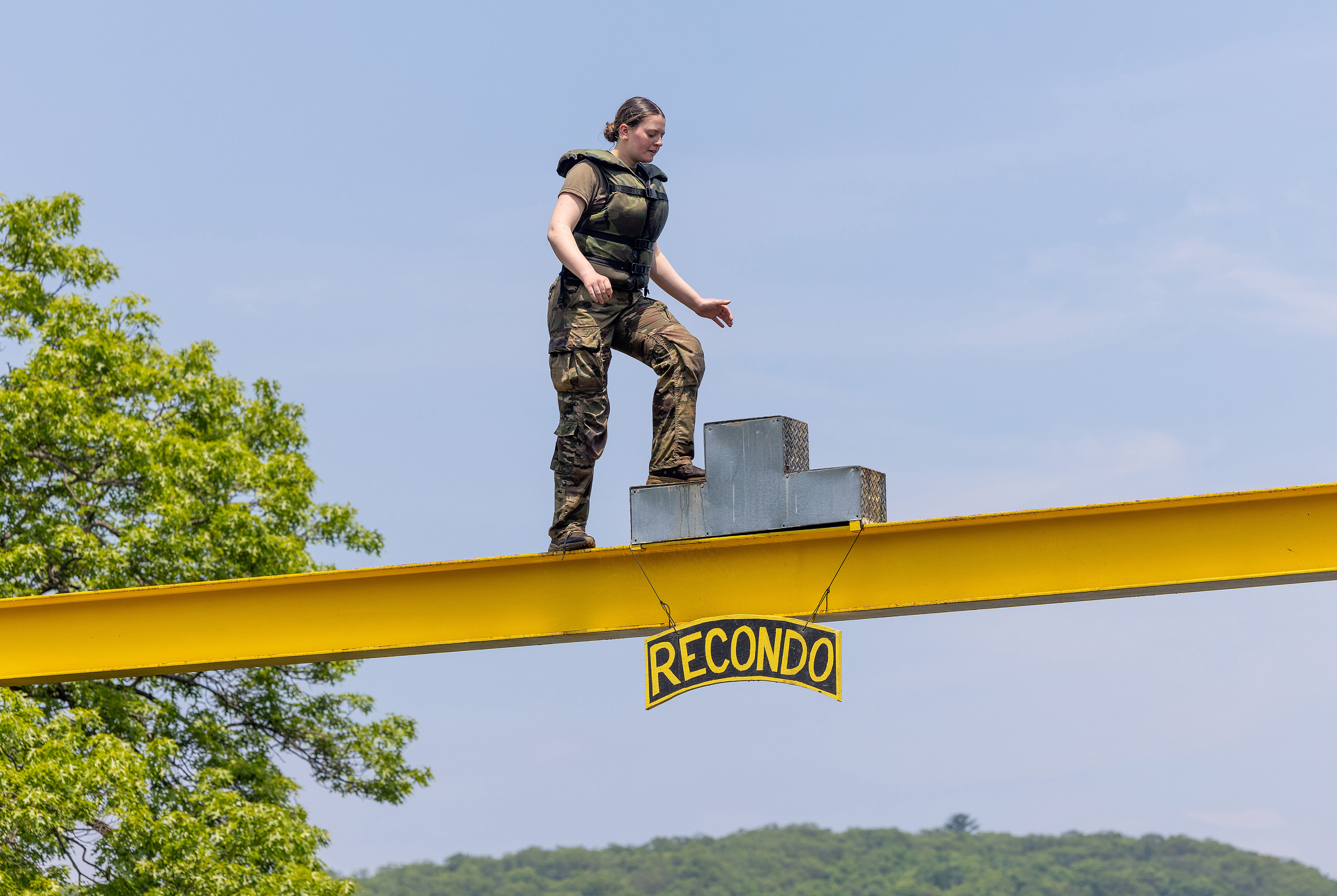 Cadet Field Training I cadets continued to build their strengths and confidence by conquering the Water Confidence Course and the Marne Confidence Course on June 5 at each location in Camp Buckner.  (Photo by Eric S. Bartelt/USMA PAO-VI)