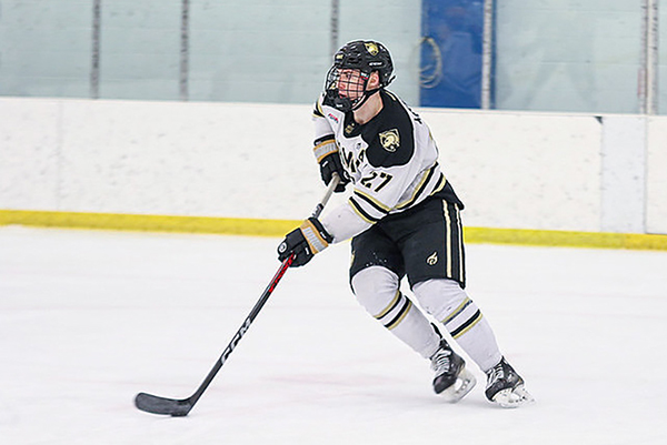 Robert "Bobby" Staring has become the second consecutive member of the West Point men's club hockey team to garner ACHA Northeast Region Player of the Year honors. Staring, an offensively gifted defenseman, amassed 23 goals and 45 points in 24 regular season games.   (Photo provided by West Point Club Hockey)