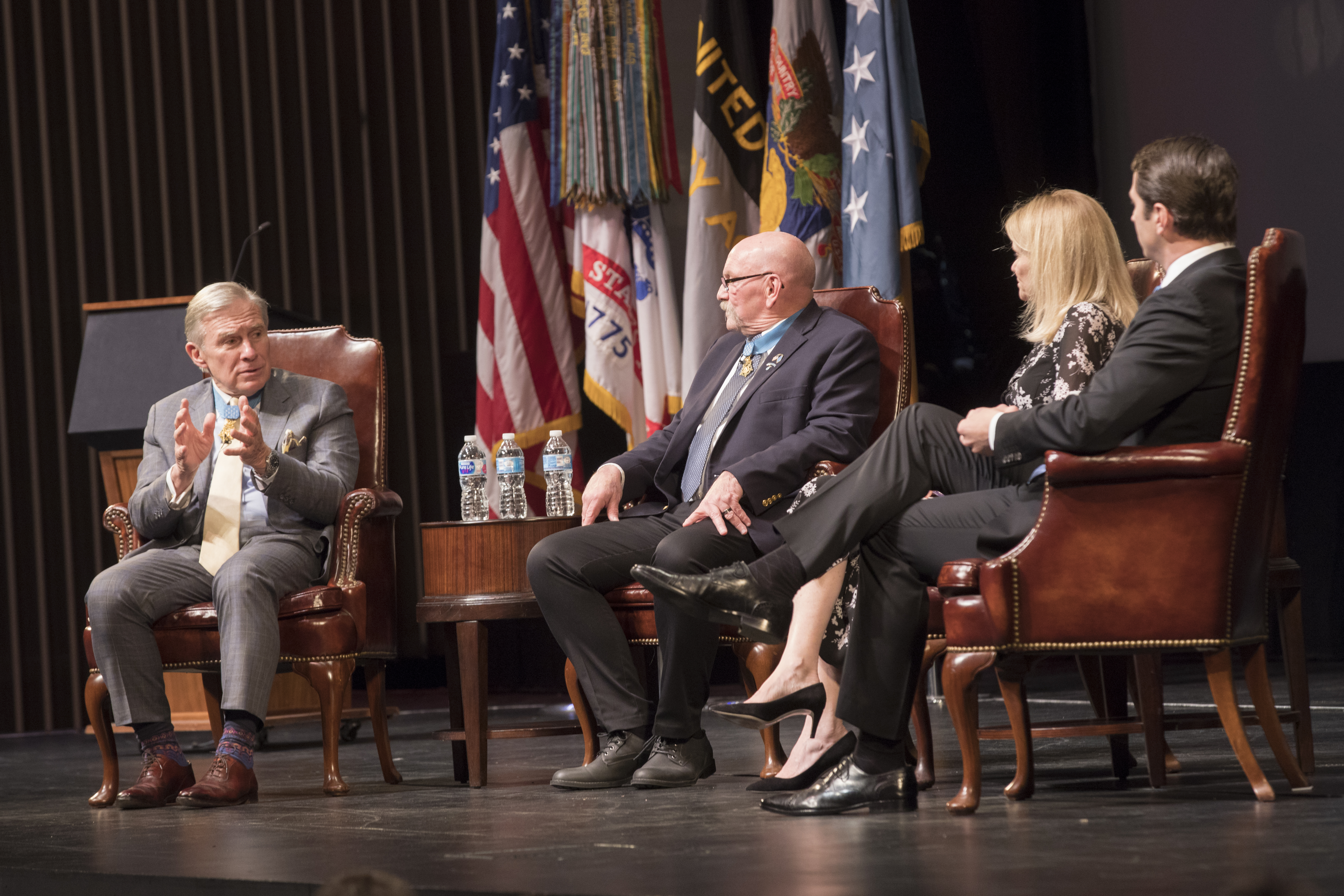 Paul Bucha participating in a Medal of Honor panel discussion in 2019 at the U.S. Military Academy. Photo by Matthew Moeller