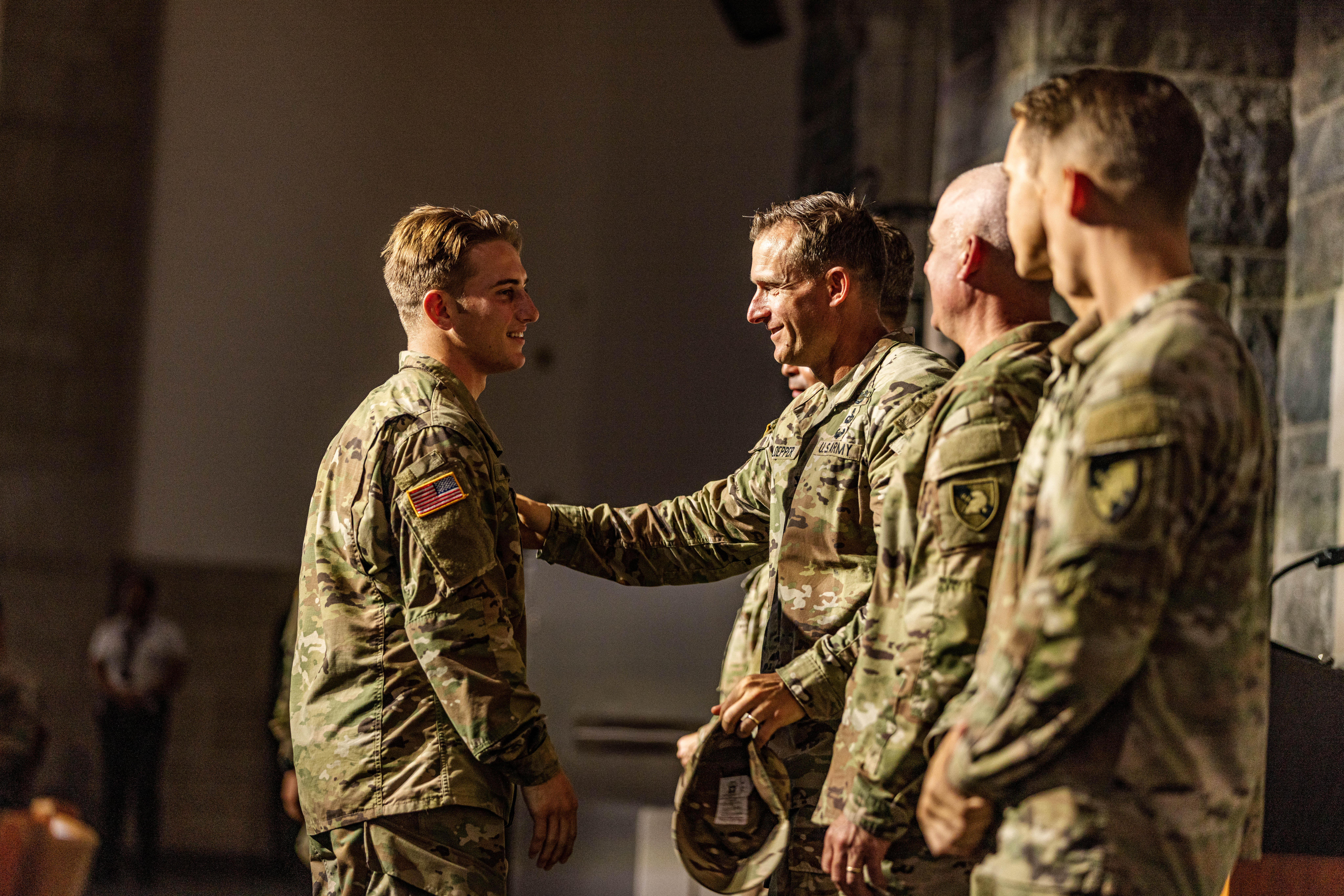 The Commandant of the Corps of Cadets, Brig. Gen. Lori Robinson, presented Centurion Pins to 17 captains of Cadet Competitive Club sports, acknowledging their esteemed accomplishments in their respective clubs on Sept. 13 at the Cadet Mess Hall. Photo by Jorge Garcia/ USMA PAO.
