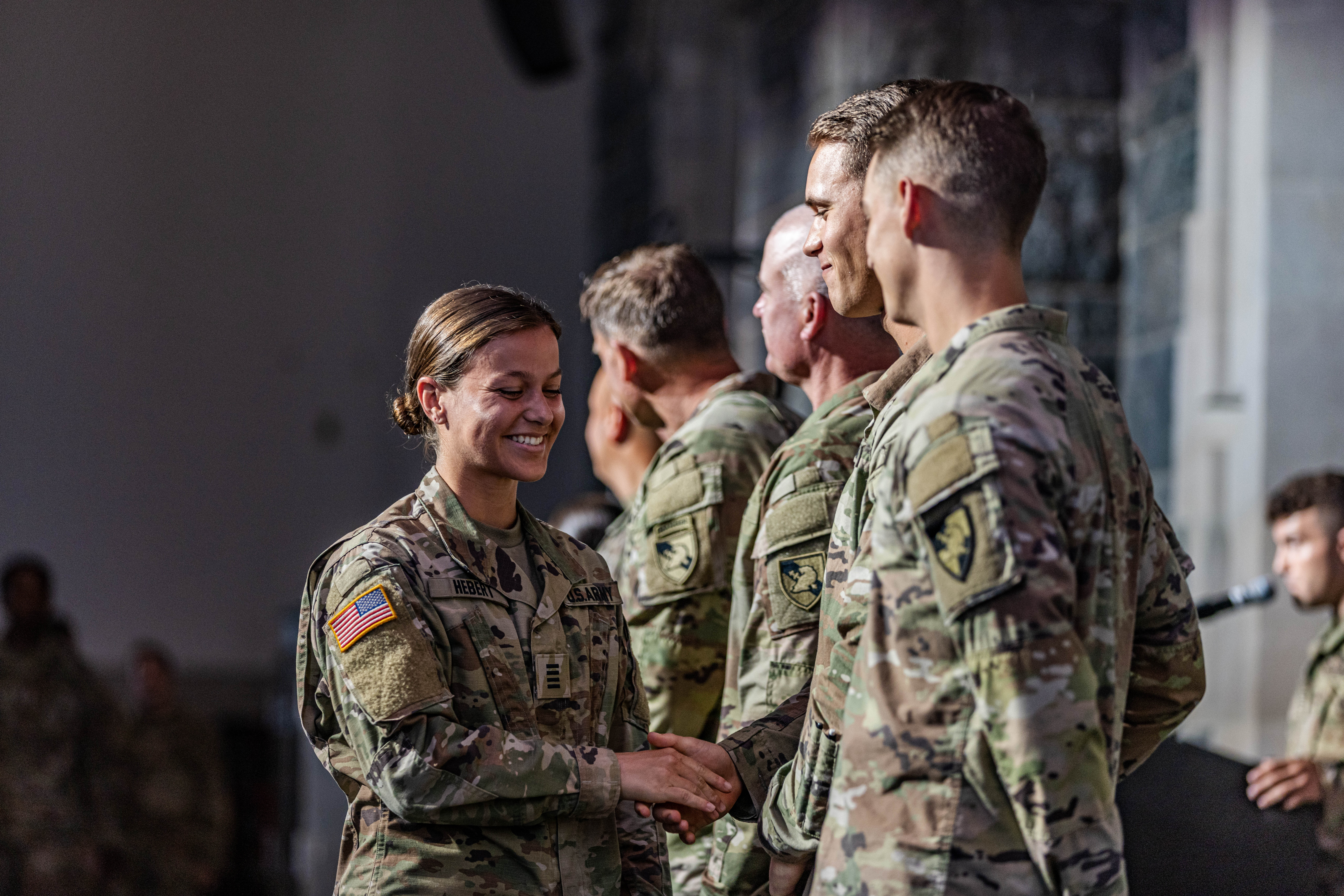 The Commandant of the Corps of Cadets, Brig. Gen. Lori Robinson, presented Centurion Pins to 17 captains of Cadet Competitive Club sports, acknowledging their esteemed accomplishments in their respective clubs on Sept. 13 at the Cadet Mess Hall. Photo by Jorge Garcia/ USMA PAO.