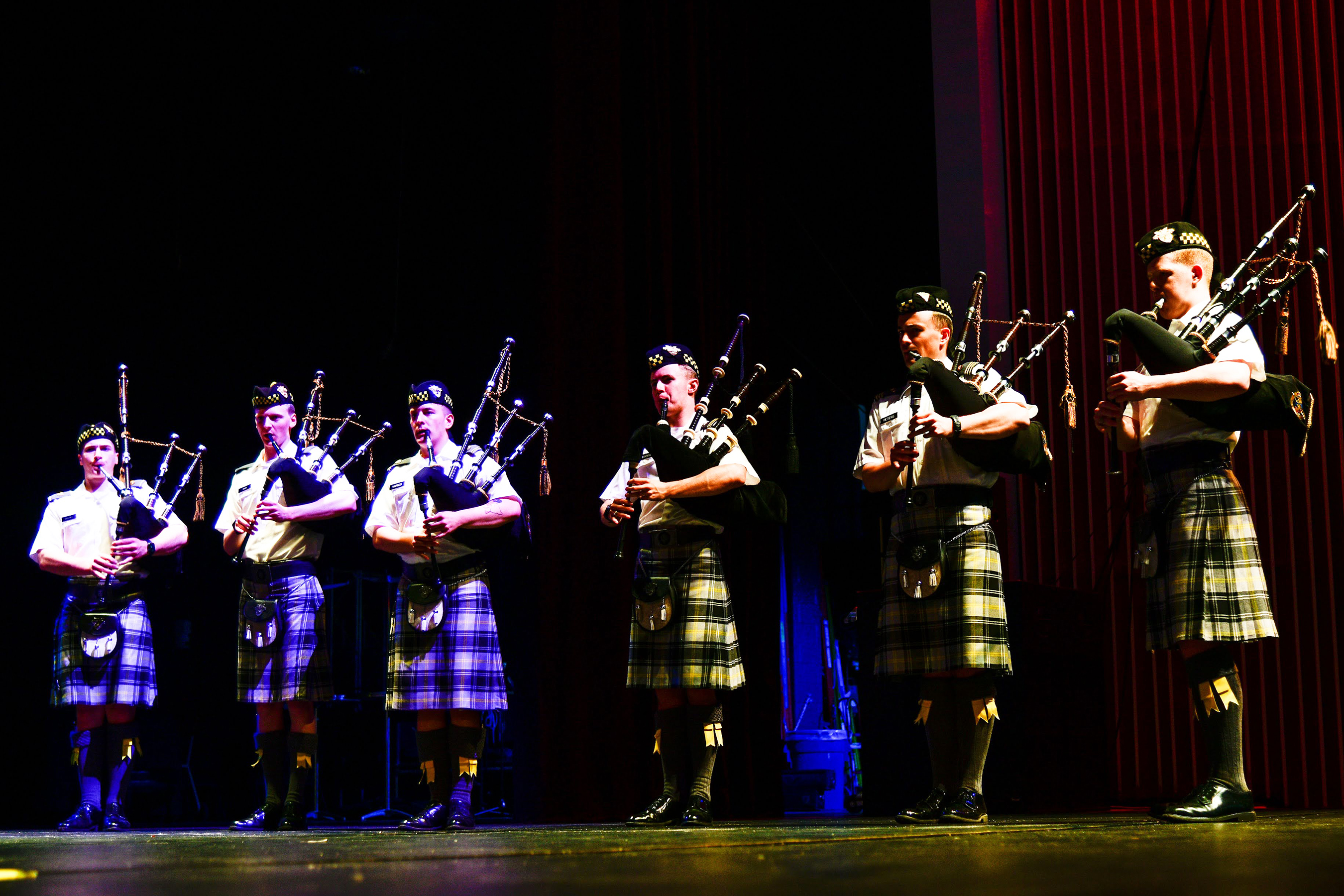The U.S. Corps of Cadets Pipes and Drums (PIPD) hosted the 38th edition of the West Point Tattoo on April 23 at Eisenhower Hall. The USCC PIPD and several visiting bands participated in military musical performances, pipes and drums and Celtic dancing. The bands and dancers who performed were the U.S. Military Academy Field Music Group “The Hellcats,” West Milford High School Band, Gates Keystone Police Pipes and Drums, New Jersey State Police Pipes and Drums, Police Emerald Society of Westchester Pipes and