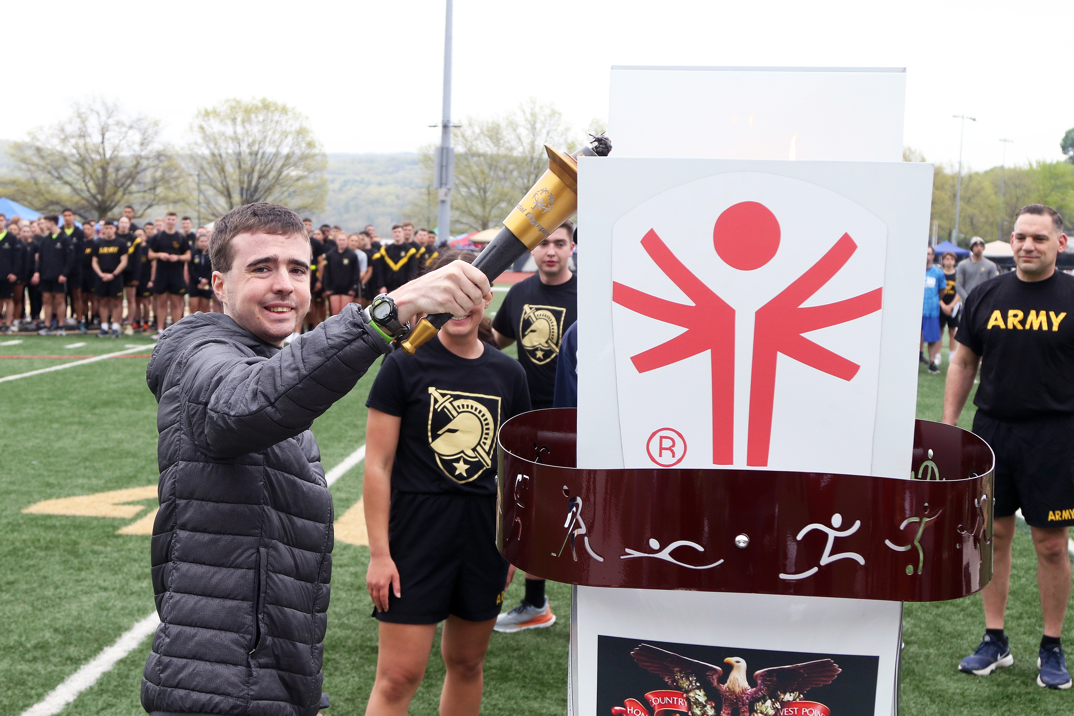 The U.S. Military Academy hosted the 48th annual Hudson Valley Special Olympics (HVSO) Spring Games April 22 at West Point. Approximately 600 athletes from the Hudson Valley, New York City, Long Island and the Capital Region of Albany participated in the annual competition for those with physical or intellectual disabilities to perform athletic feats and enjoy themselves in a safe and welcoming environment. About 500-600 cadets volunteered to help the athletes throughout the day. While the games took place 