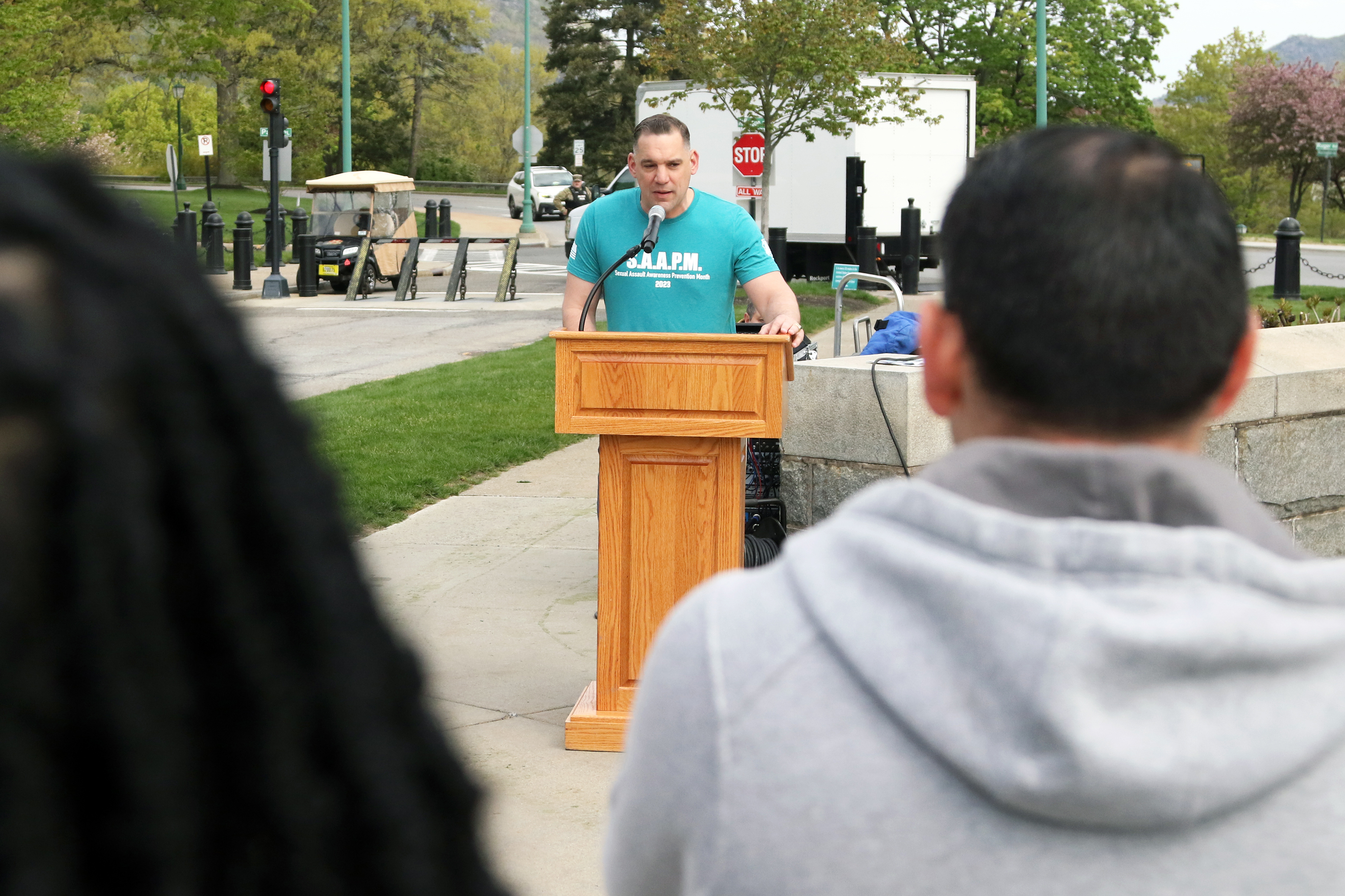 The U.S. Military Academy observed Sexual Assault Awareness and Prevention Month (SAAPM) on April 26. April is recognized as SAAPM, and this year the Army’s theme for its campaign is “Intervene. We Are a Team: There is US in TrUSt. Can They Trust in You?” Each year, West Point dedicates a day in April to SAAPM with the “Walk-A-Mile” event to help bring light to reducing sexual harassment and sexual assault numbers by reminding the community that it is prevalent and something to take seriously to prevent. Th