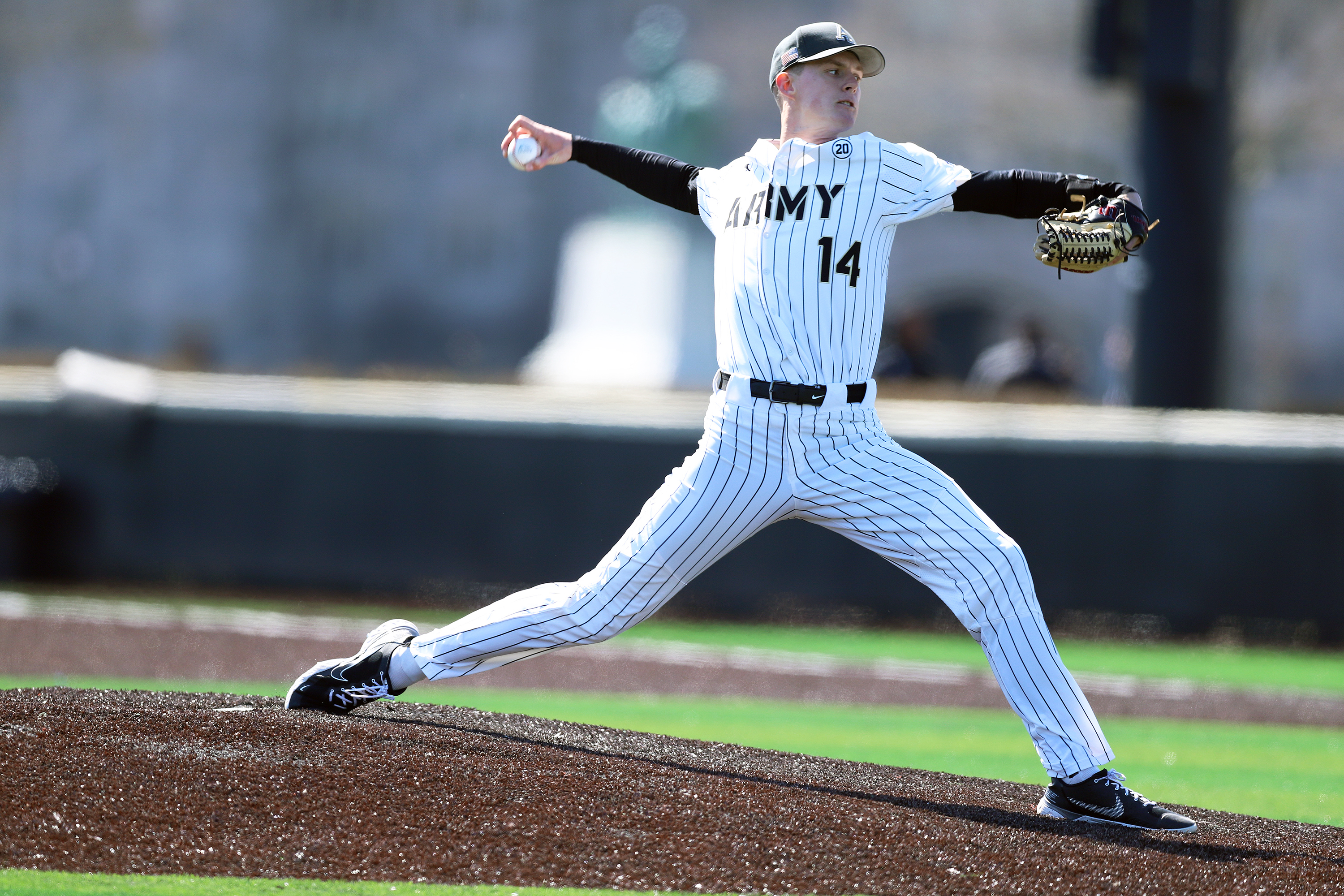 The Army West Point baseball team (15-12, 6-2 PL) defeated the Navy Midshipmen (14-15, 7-5, PL) 2-1 in Game 1 of April 3's doubleheader. Army's Addison Ainsworth secured the win for the Black Knights with a walk-off double in the bottom of the 10th inning. In Game 2, the Black Knights defeated the Midshipmen 5-0. Sam Ruta went 2-for-3, while scoring a run, three RBIs, a three-run home run and a double.   (Photo by Mady Salvani/Army Athletic Communications)