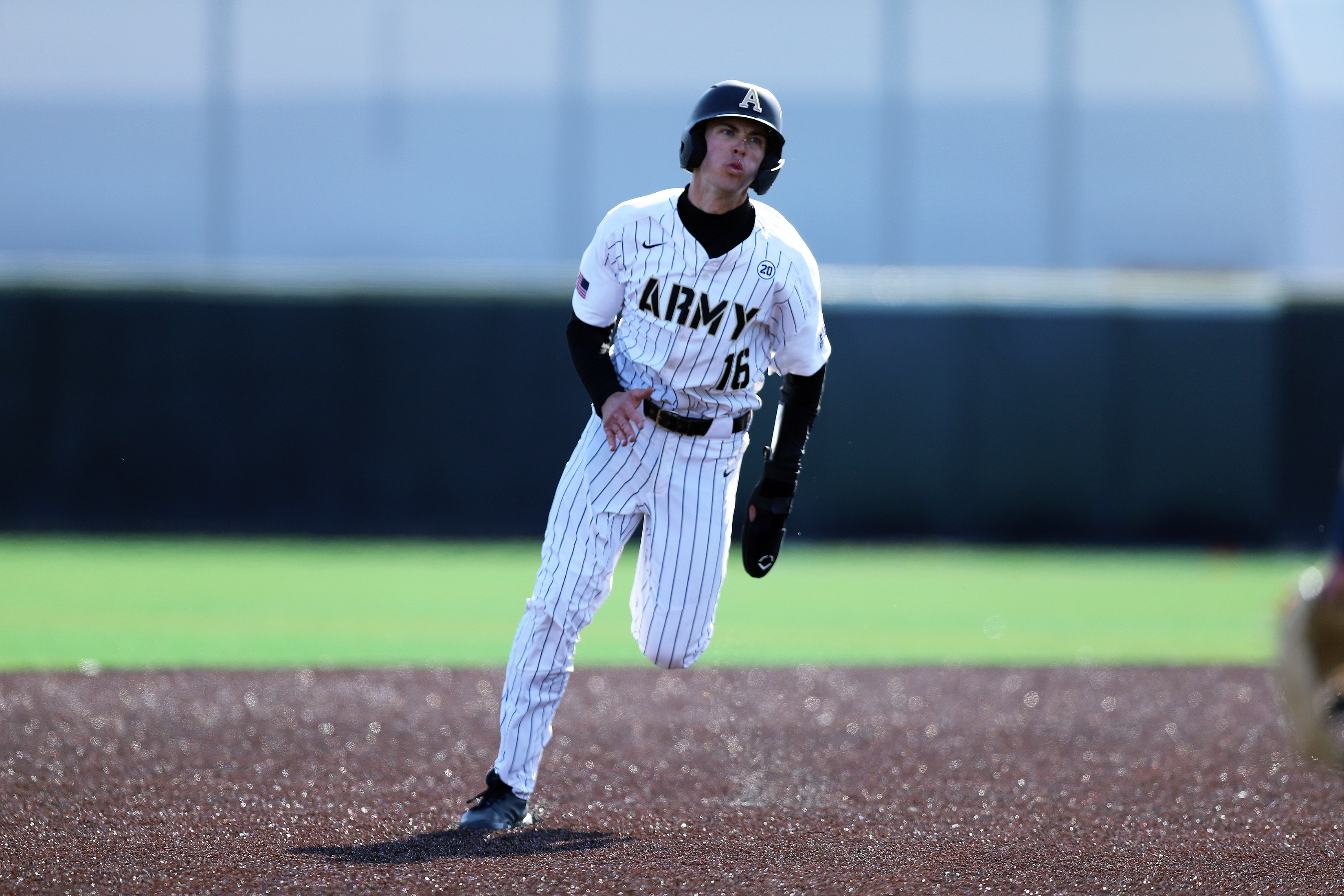 The Army West Point baseball team (15-12, 6-2 PL) defeated the Navy Midshipmen (14-15, 7-5, PL) 2-1 in Game 1 of April 3's doubleheader. Army's Addison Ainsworth secured the win for the Black Knights with a walk-off double in the bottom of the 10th inning. In Game 2, the Black Knights defeated the Midshipmen 5-0. Sam Ruta went 2-for-3, while scoring a run, three RBIs, a three-run home run and a double.   (Photo by Mady Salvani/Army Athletic Communications)