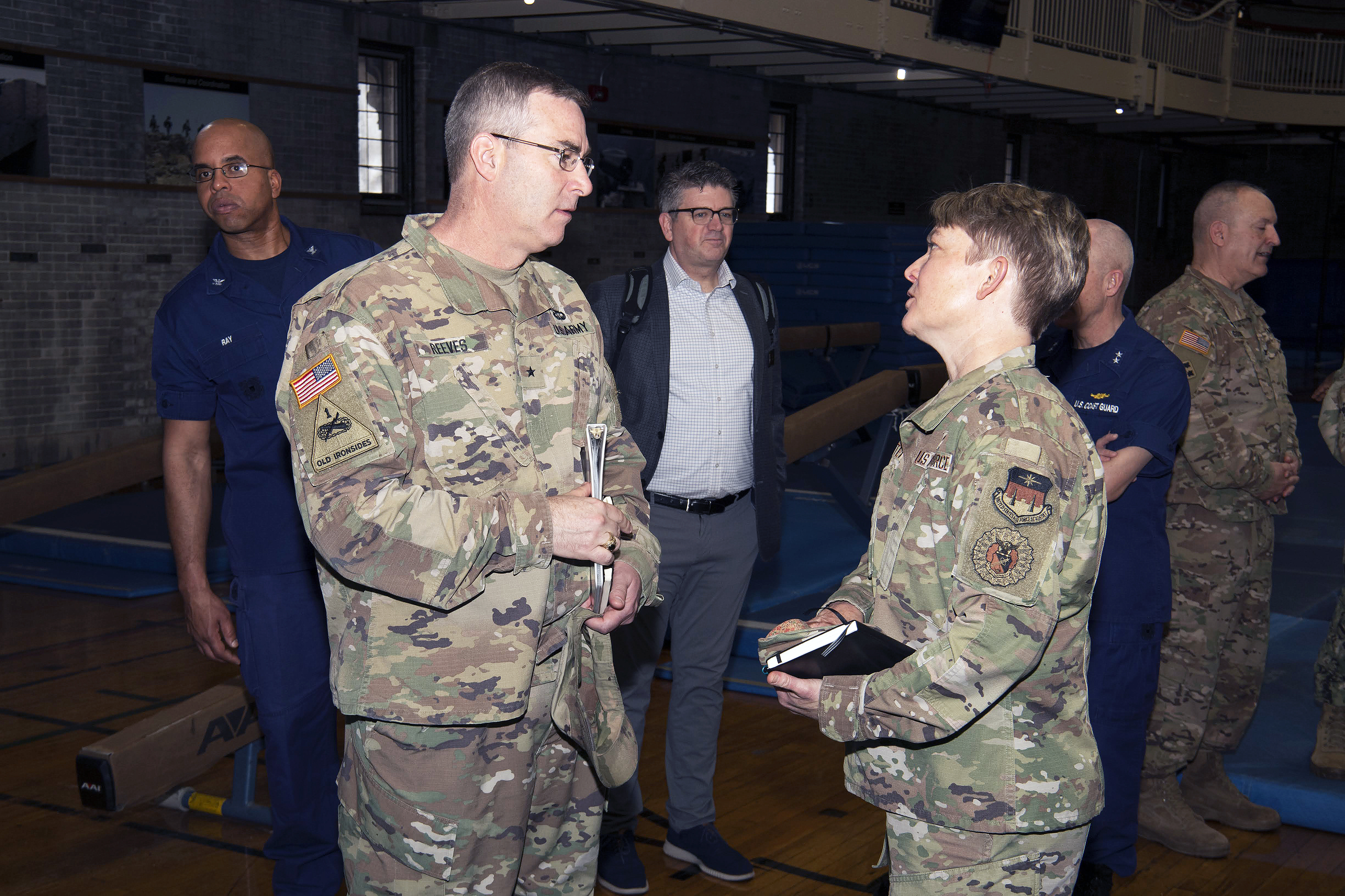 The U.S. Military Academy hosted the 62nd annual Conference of Service Academy Superintendents (COSAS) from April 2-5 to enable constructive collaboration and shared understanding of operational and strategic challenges common to the five service academy programs. Leadership from the U.S. Naval Academy, U.S. Air Force Academy, U.S. Coast Guard Academy and the U.S. Merchant Marine Academy attended the four-day COSAS event at West Point.   (Photo by John Pellino/USMA PAO)