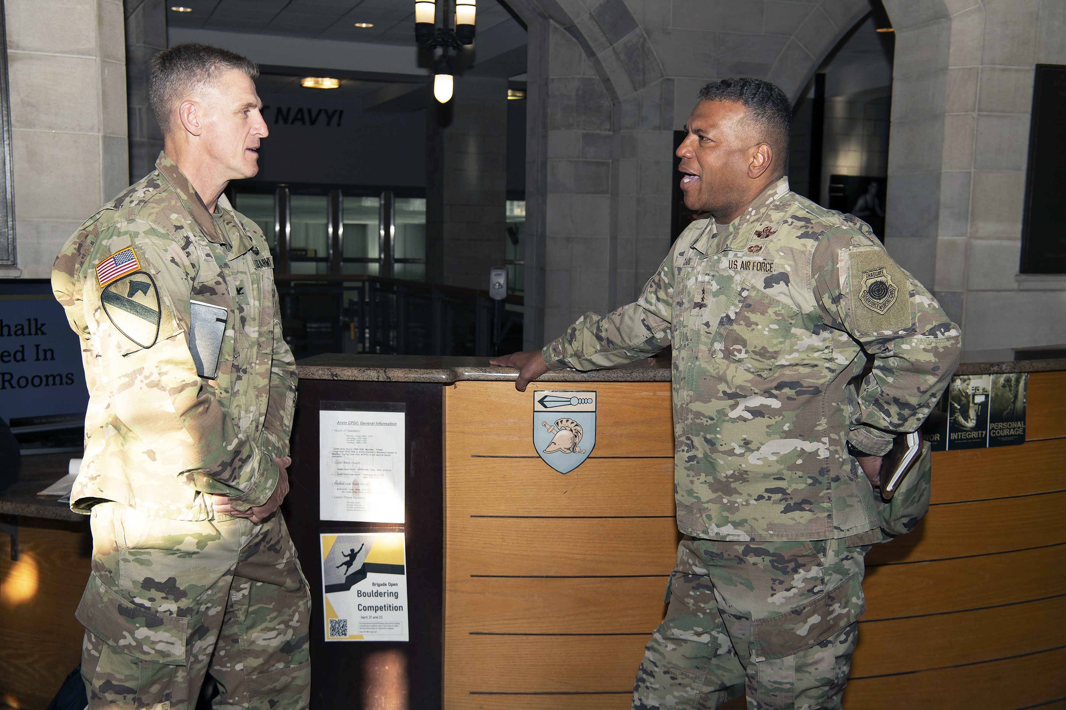 The U.S. Military Academy hosted the 62nd annual Conference of Service Academy Superintendents (COSAS) from April 2-5 to enable constructive collaboration and shared understanding of operational and strategic challenges common to the five service academy programs. Leadership from the U.S. Naval Academy, U.S. Air Force Academy, U.S. Coast Guard Academy and the U.S. Merchant Marine Academy attended the four-day COSAS event at West Point.   (Photo by John Pellino/USMA PAO)