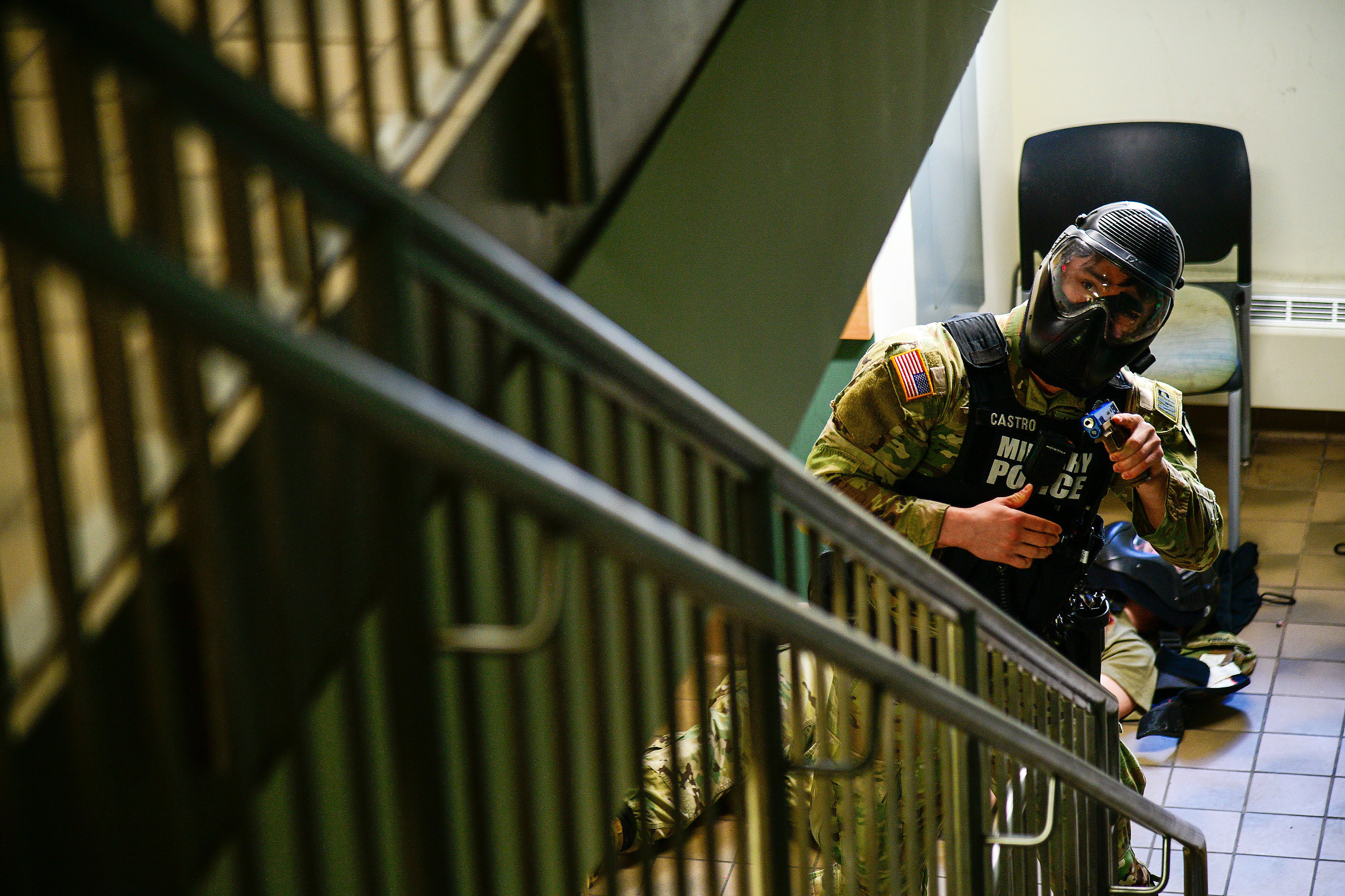 To counter an active-shooter threat, military, civilian, federal and state law enforcement, emergency response and medical personnel from the U.S. Military Academy conducted a full Force Protection Exercise on March 29 at West Point.    (Photo by Sgt. 1st Class Luisito Brooks/USMA PAO)