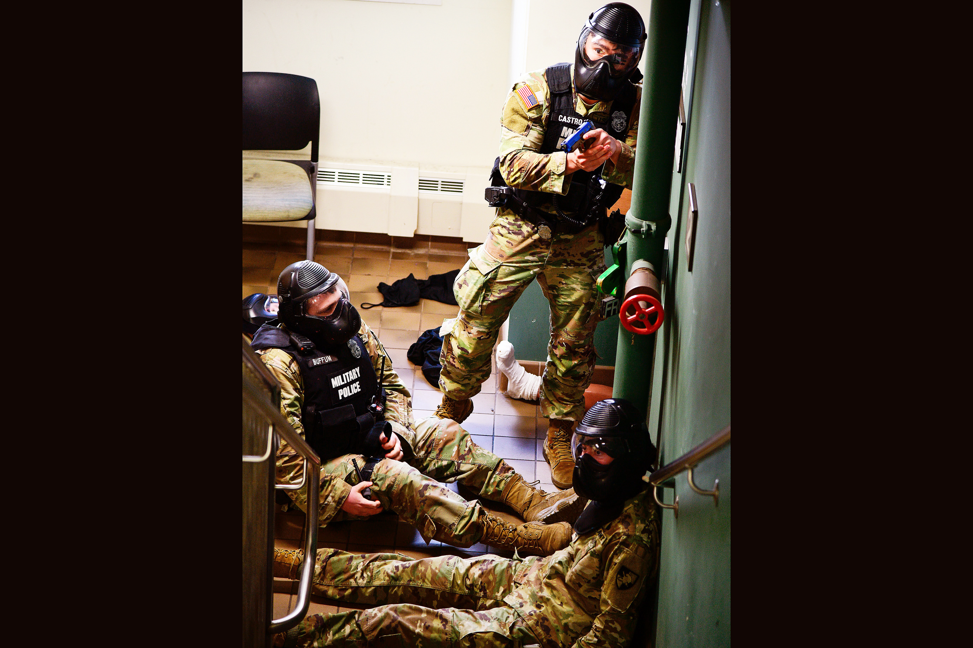 To counter an active-shooter threat, military, civilian, federal and state law enforcement, emergency response and medical personnel from the U.S. Military Academy conducted a full Force Protection Exercise on March 29 at West Point.    (Photo by Sgt. 1st Class Luisito Brooks/USMA PAO)