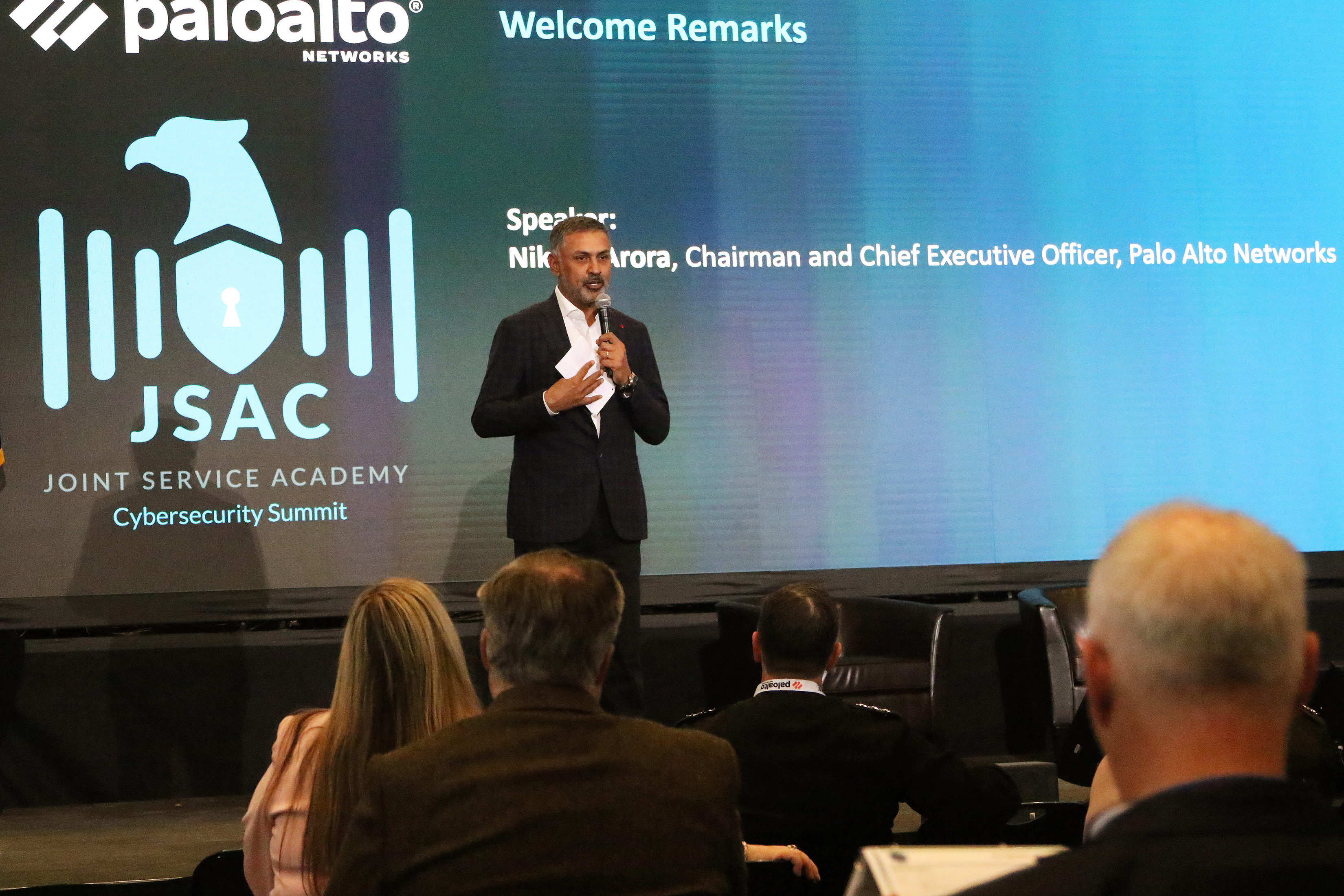 The U.S. Military Academy, on behalf of Palo Alto Networks, Inc., hosted the 2023 Joint Service Academy Cybersecurity Summit (JSAC) on April 4-5 at Crest Hall in Eisenhower Hall. Founded in 2015, JSAC brings together senior cyber experts and leaders from across industry, military and government to discuss issues of the day, what has gone right and what has gone wrong in cybersecurity in recent years and the way forward in the cyber world, especially with the eyes and ears of academy cadets and midshipmen