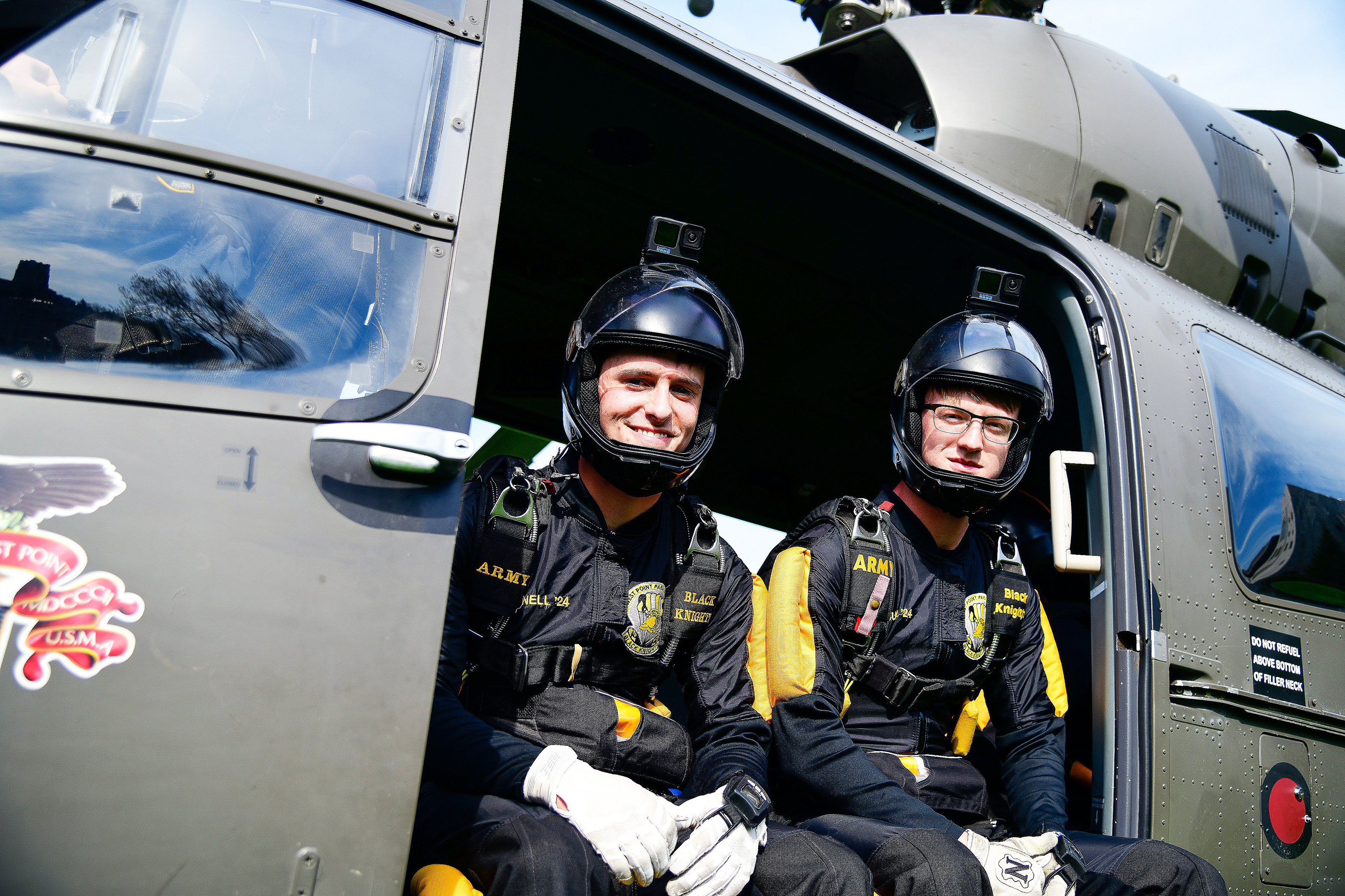 The West Point Parachute Team hosted an Interservice Academy Meet with the U.S. Air Force Academy and U.S. Naval Academy parachute teams from April 13-15 at the Parade Field on The Plain.    (Photo by Sgt. 1st Class Luisito Brooks/USMA PAO)
