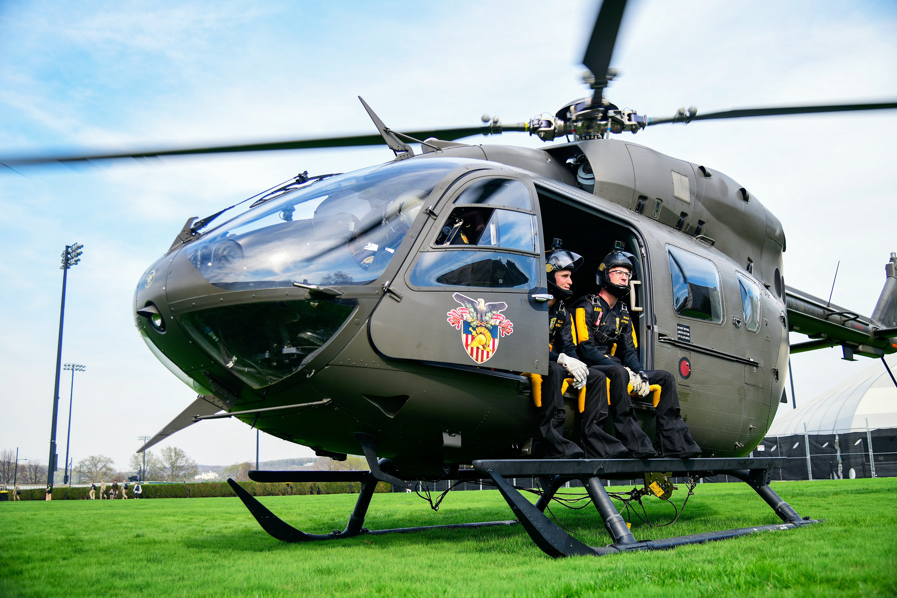 The West Point Parachute Team hosted an Interservice Academy Meet with the U.S. Air Force Academy and U.S. Naval Academy parachute teams from April 13-15 at the Parade Field on The Plain.    (Photo by Sgt. 1st Class Luisito Brooks/USMA PAO)