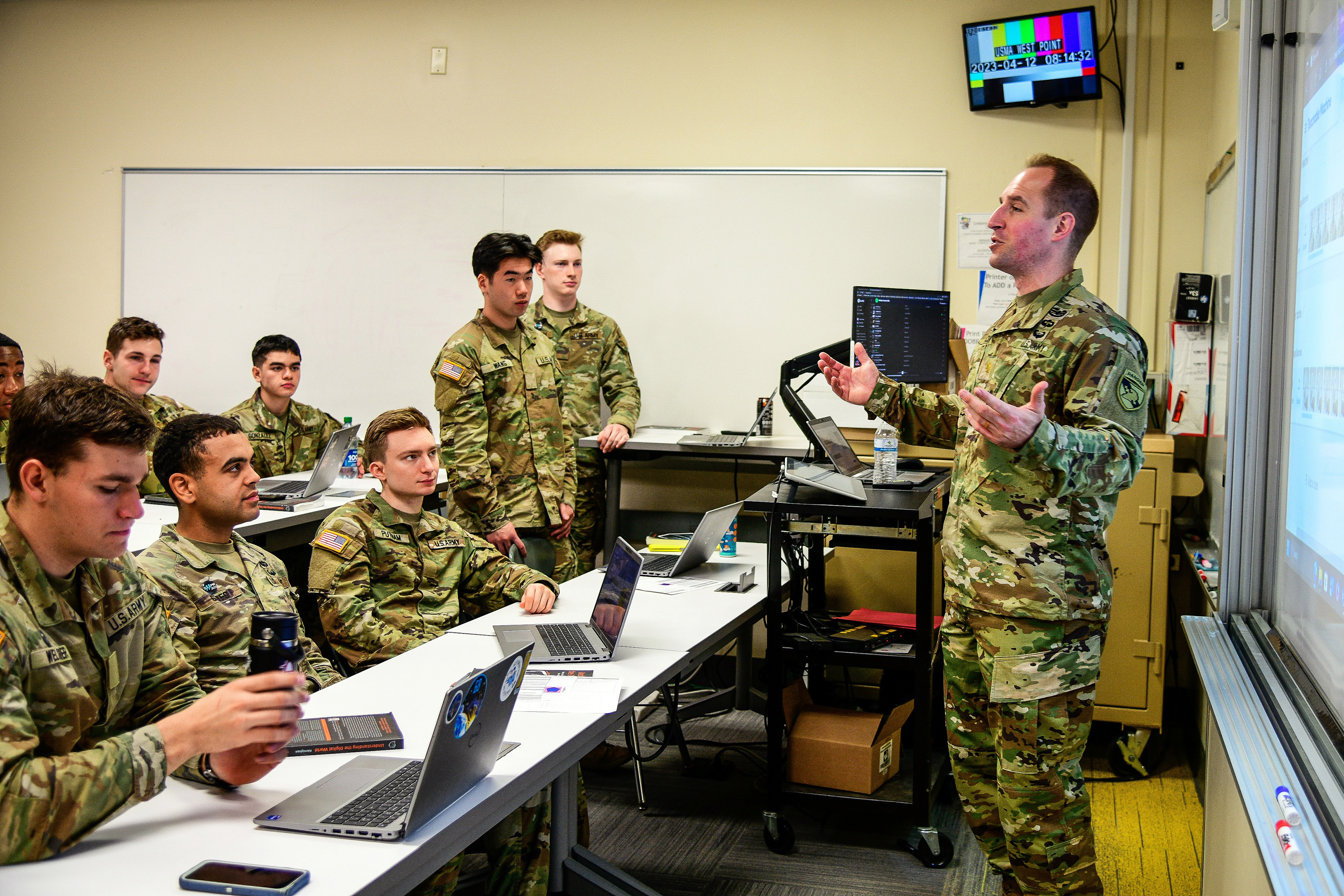 Cadet candidates from the U.S. Military Academy Preparatory School spent the day following U.S. Military Academy cadets during the “Shadow a Cadet Day” April 12 at West Point. The purpose of the event is to increase motivation, develop an understanding and expose cadet candidates to their future opportunities at USMA.   (Photo by Sgt. 1st Class Luisito Brooks/USMA PAO)