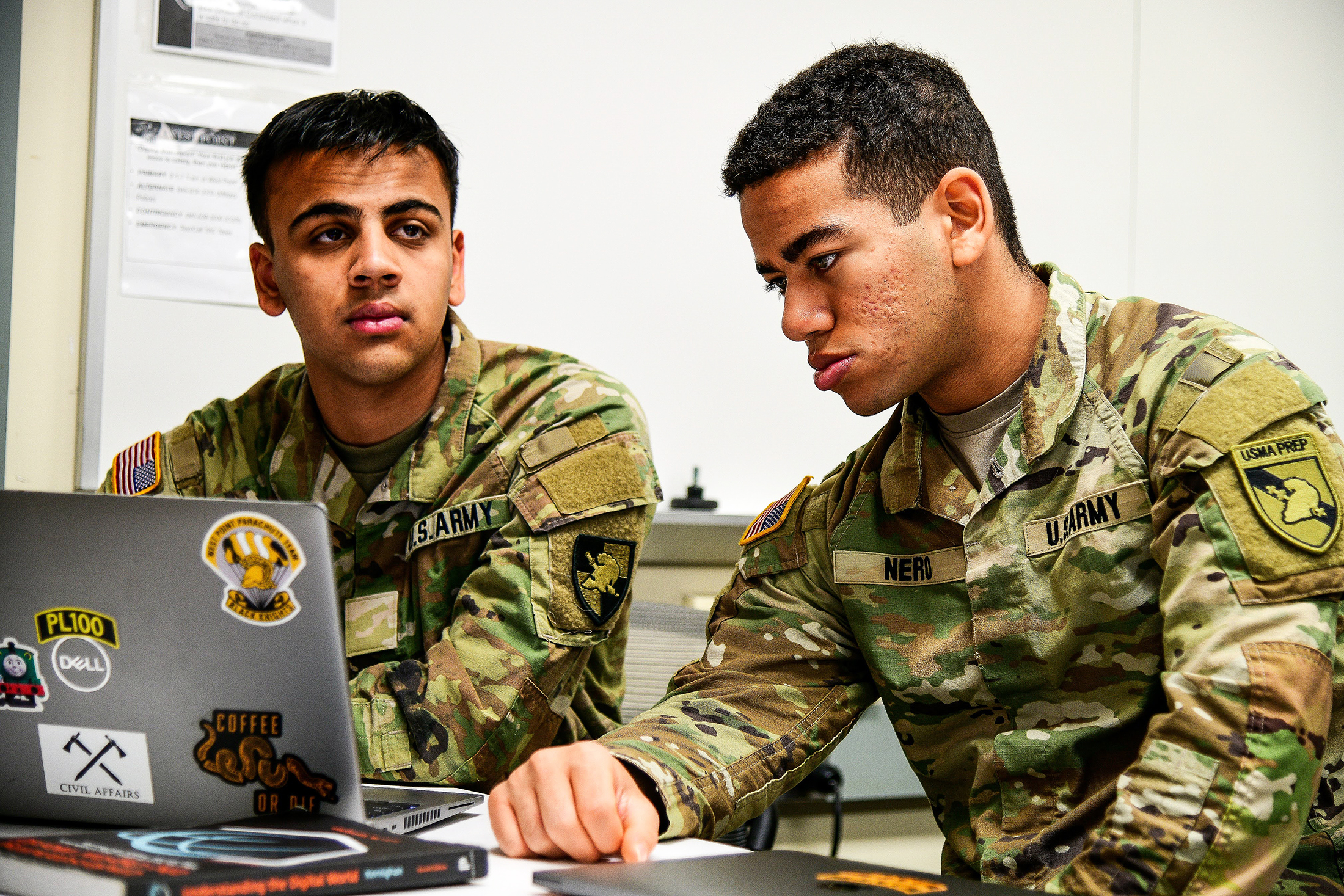Cadet candidates from the U.S. Military Academy Preparatory School spent the day following U.S. Military Academy cadets during the “Shadow a Cadet Day” April 12 at West Point. The purpose of the event is to increase motivation, develop an understanding and expose cadet candidates to their future opportunities at USMA.   (Photo by Sgt. 1st Class Luisito Brooks/USMA PAO)