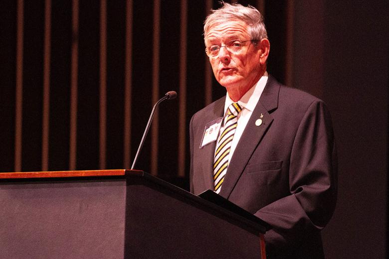 Members of the U.S. Military Academy Class of 1973 attended the ceremony as the 50-year affiliate class with guest speaker, USMA Class of 1973 graduate  William S. “Bill” McArthur Jr. (bottom left) providing words of wisdom to the cadets on the importance of self-awareness, legacy and establishing lifelong friendships. 