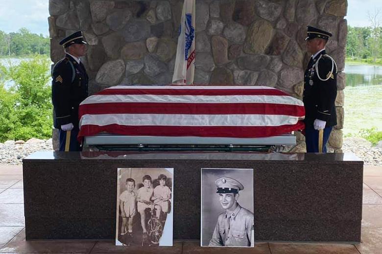 During the special escort mission, Ortmann escorted his great-uncleʼs remains from Oahu to LA and Detroit, until the final stop at Great Lakes National Cemetery (below) in Holly, Mich., for his funeral.    Photos provided by Capt. Richard Ortmann and Honoring Our Fallen