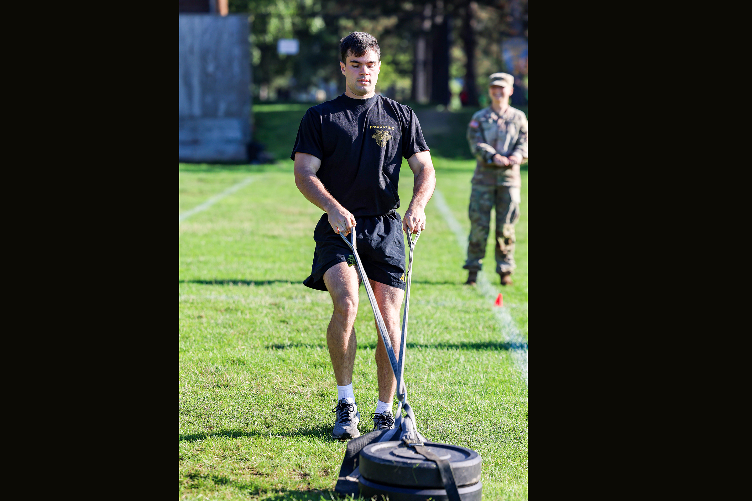 U.S. Military Academy 1st and 2nd class cadets completed their first Army Combat Fitness Test (ACFT) of the academic year Aug. 19 at South Dock. To pass the ACFT, it requires the cadets to get a passing grade in a two-mile run; the plank; push-ups; sprint, drag and carry; ball toss; and dead lift.  (Photo by SFC Luisito Brooks/USMA PAO)