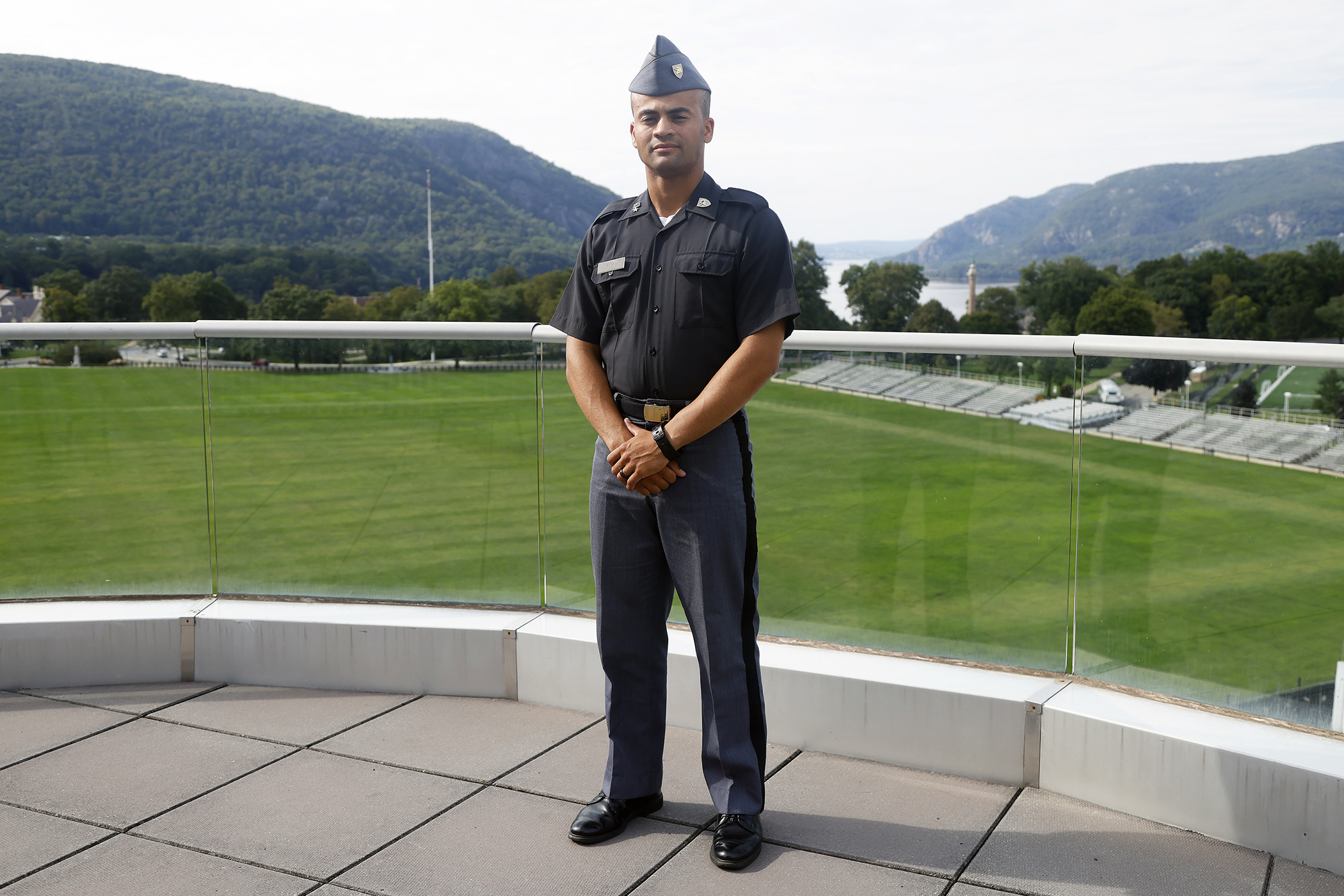 On his way back to West Point July 5 to report to Cadet Basic Training II as first sergeant of that summer detail, Class of 2025 Cadet Christopher Orta witnessed a head-on collision on Route 293 and then sprang into action to help the casualties of the accident.    (Photo by Eric S. Bartelt/PV)
