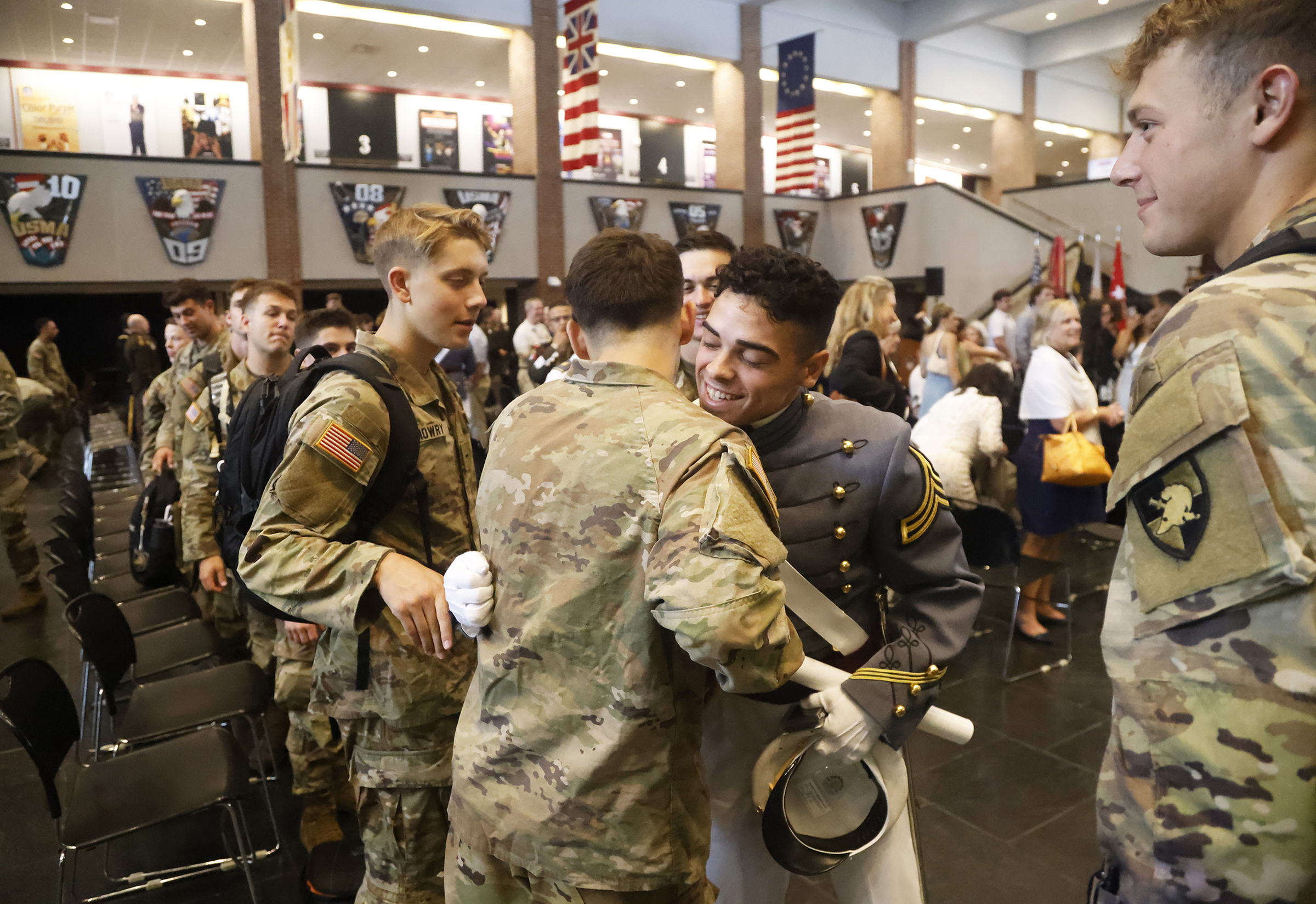 The U.S. Military Academy held an August Graduation and Commissioning Ceremony for seven members of the Class of 2023 at Crest Hall Aug. 3. USMA Superintendent Lt. Gen. Steven W. Gilland was the commencement speaker as Class of 2023 Cadets Miguel Aquino III, Vaughn Campbell, Armando Flores IV, William Foran, Owen Grile, Luke Hester and Madeleine Wilkes all received their diplomas. They all commissioned as officers and received their second lieutenant bars expect one graduate due to injury. Members of the US