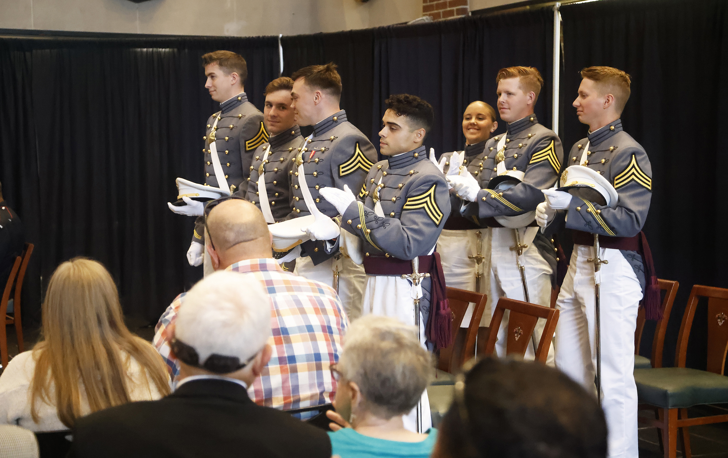 The U.S. Military Academy held an August Graduation and Commissioning Ceremony for seven members of the Class of 2023 at Crest Hall Aug. 3. USMA Superintendent Lt. Gen. Steven W. Gilland was the commencement speaker as Class of 2023 Cadets Miguel Aquino III, Vaughn Campbell, Armando Flores IV, William Foran, Owen Grile, Luke Hester and Madeleine Wilkes all received their diplomas. They all commissioned as officers and received their second lieutenant bars expect one graduate due to injury. Members of the US