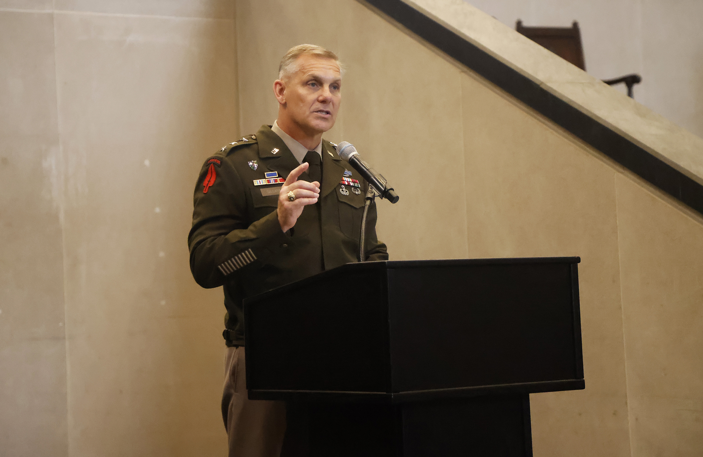 The U.S. Military Academy held an August Graduation and Commissioning Ceremony for seven members of the Class of 2023 at Crest Hall Aug. 3. USMA Superintendent Lt. Gen. Steven W. Gilland was the commencement speaker as Class of 2023 Cadets Miguel Aquino III, Vaughn Campbell, Armando Flores IV, William Foran, Owen Grile, Luke Hester and Madeleine Wilkes all received their diplomas. They all commissioned as officers and received their second lieutenant bars expect one graduate due to injury. Members of the US